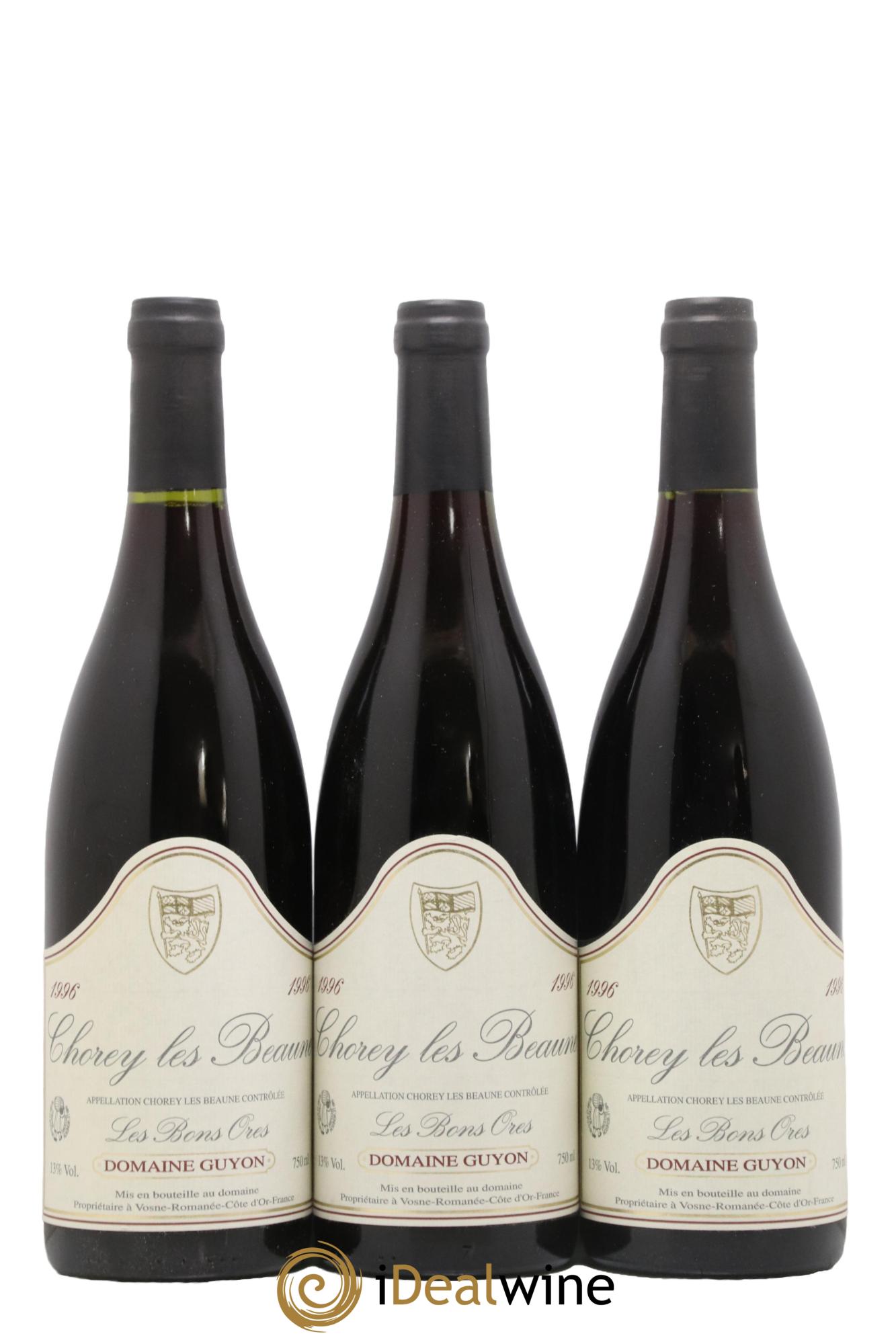 Chorey-Lès-Beaune Les Bons Ores Guyon (Domaine) 1996 - Lot de 3 bouteilles - 0