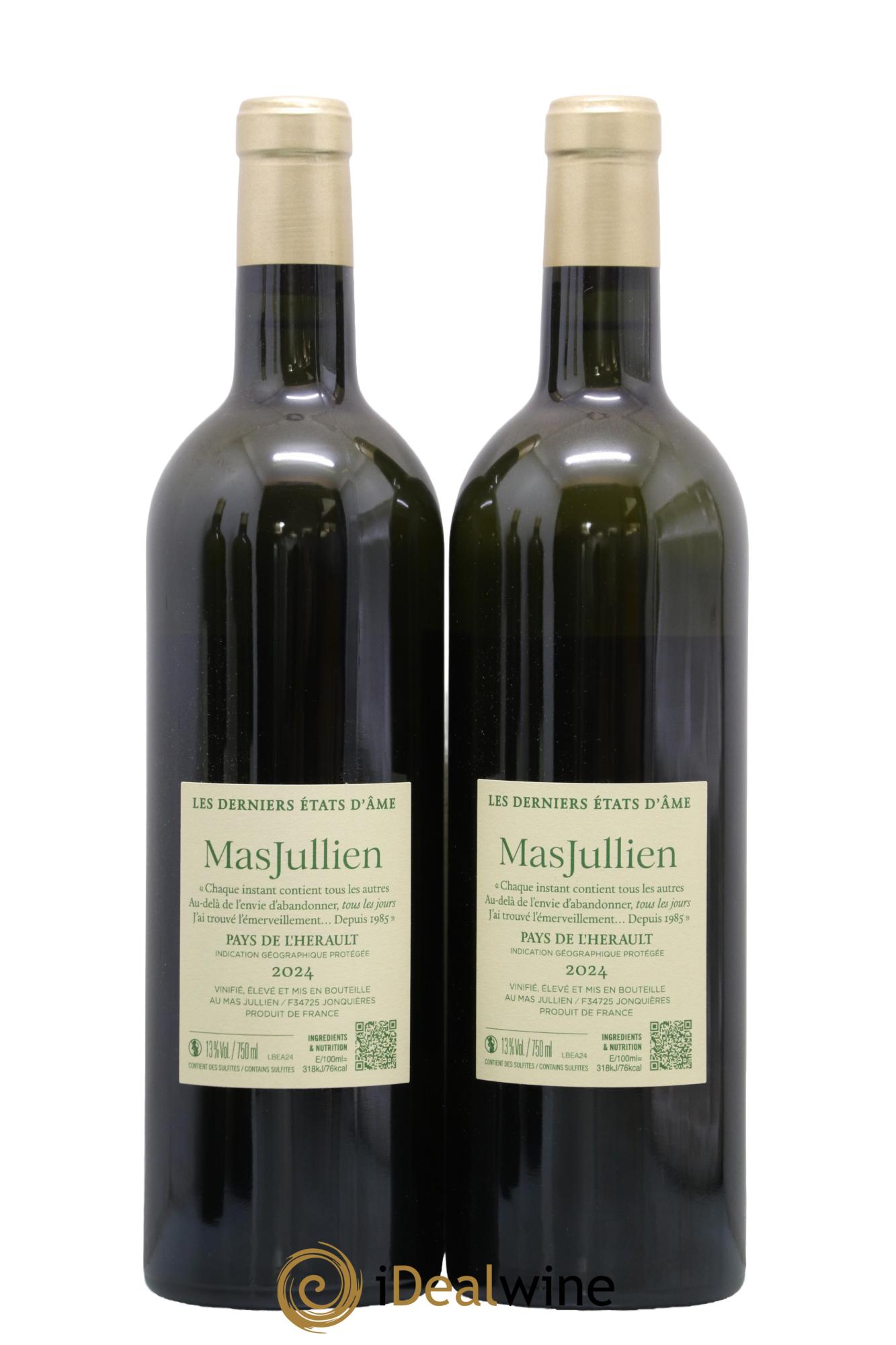 Pays d'Hérault Les Derniers Etats d'âme Mas Jullien  2024 - Lot de 2 bouteilles - 1