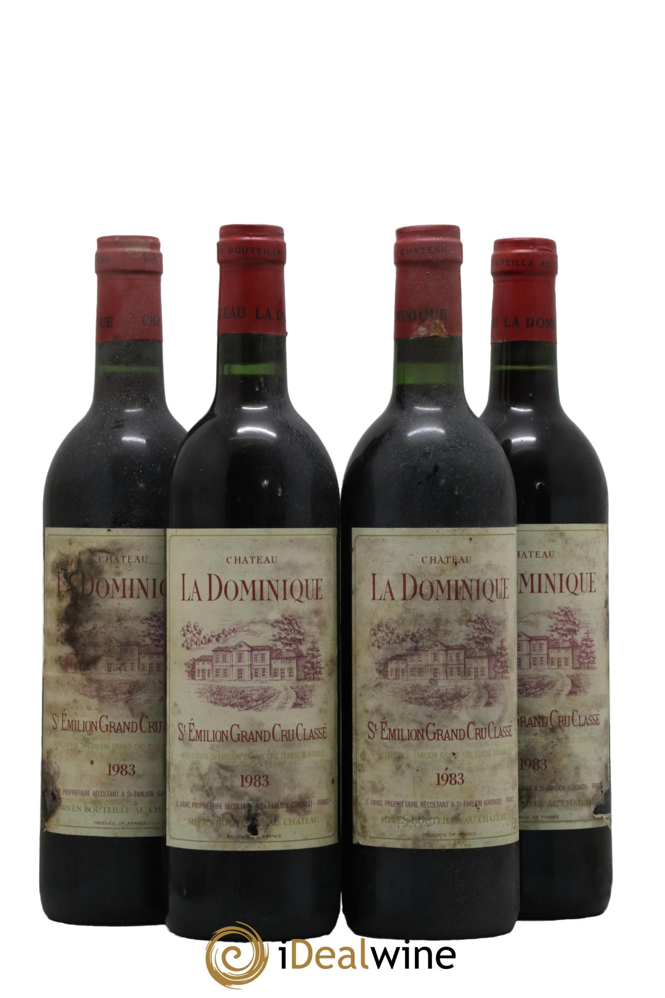 Château la Dominique Grand Cru Classé 1983 - Lot of 4 bottles - 0