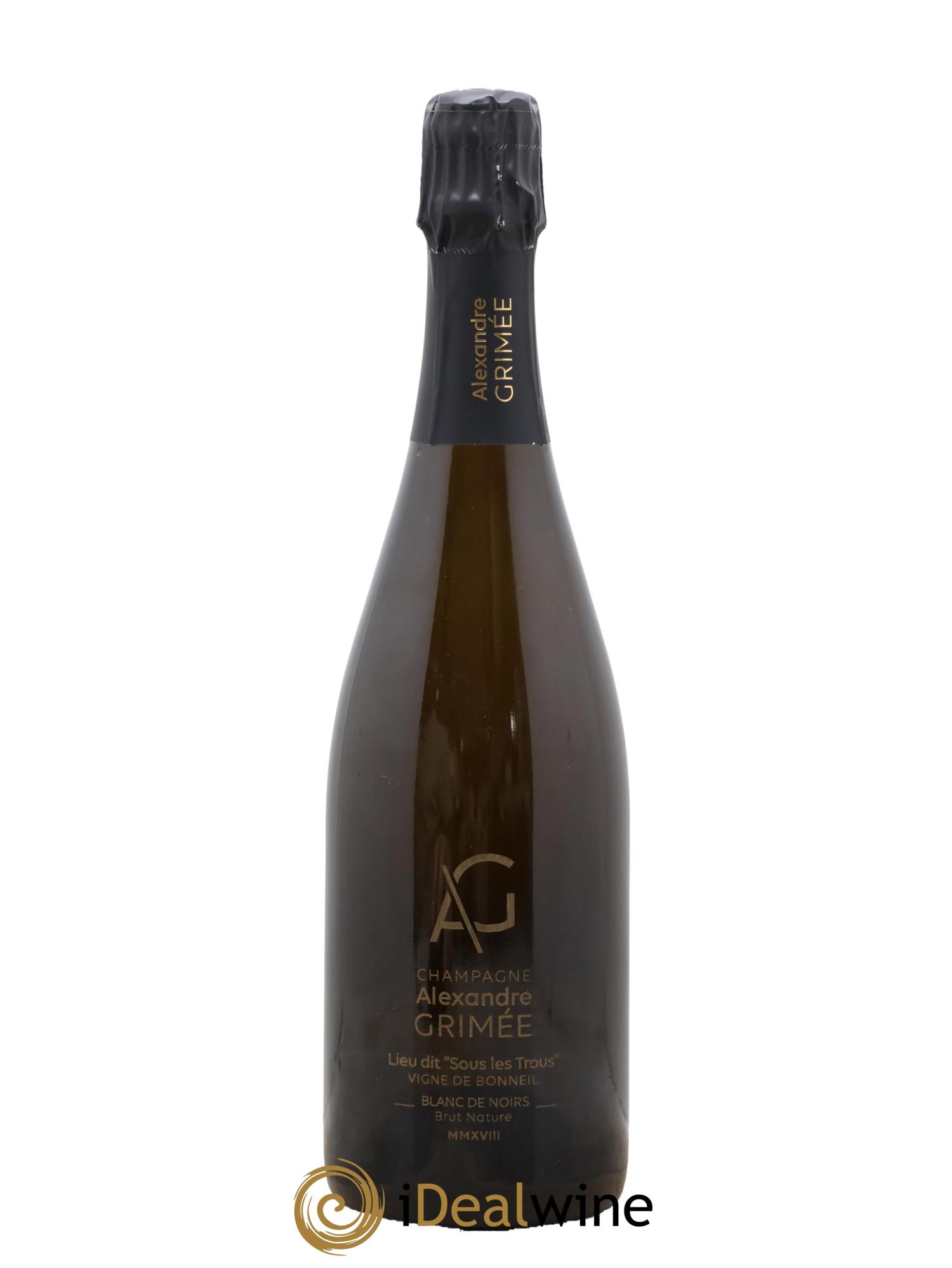 Champagne Blanc de Noirs Brut Nature Sous les Trous Alexandre Grimée 2018 - Lotto di 1 bottiglia - 0