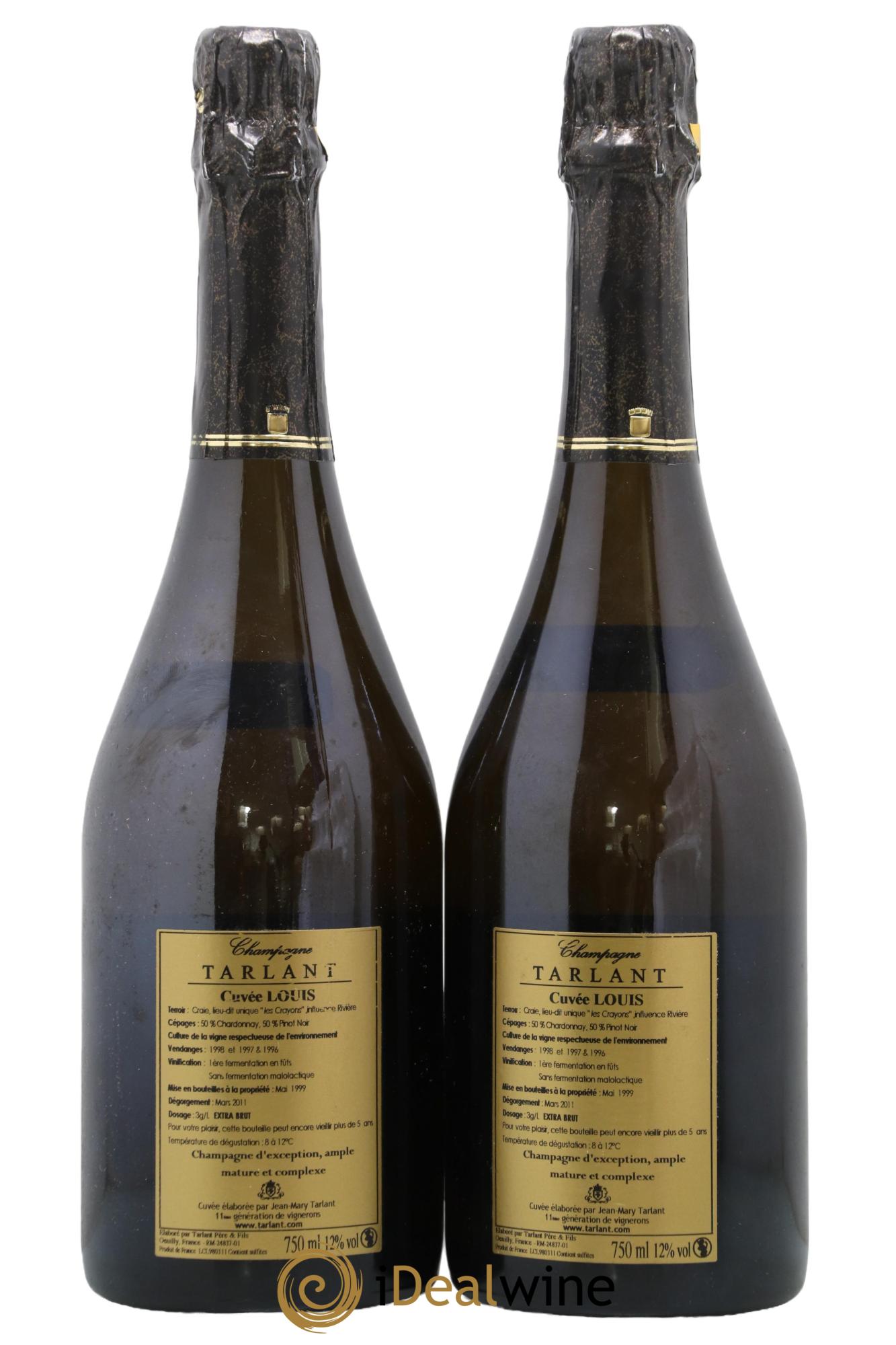 Champagne Cuvée Louis Tarlant Maison tarlant - Lot of 2 bottles - 1