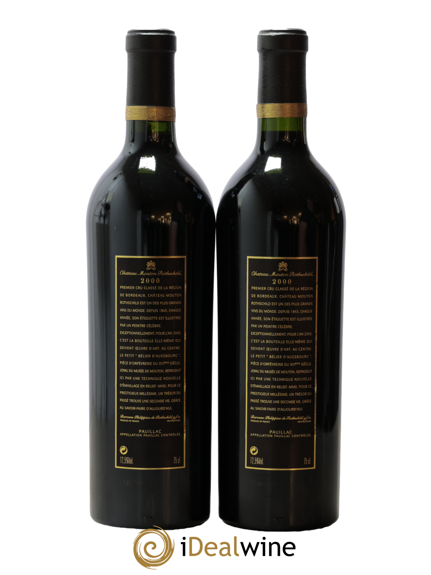 Château Mouton Rothschild 1er Grand Cru Classé 2000 - Lot de 2 bouteilles - 1