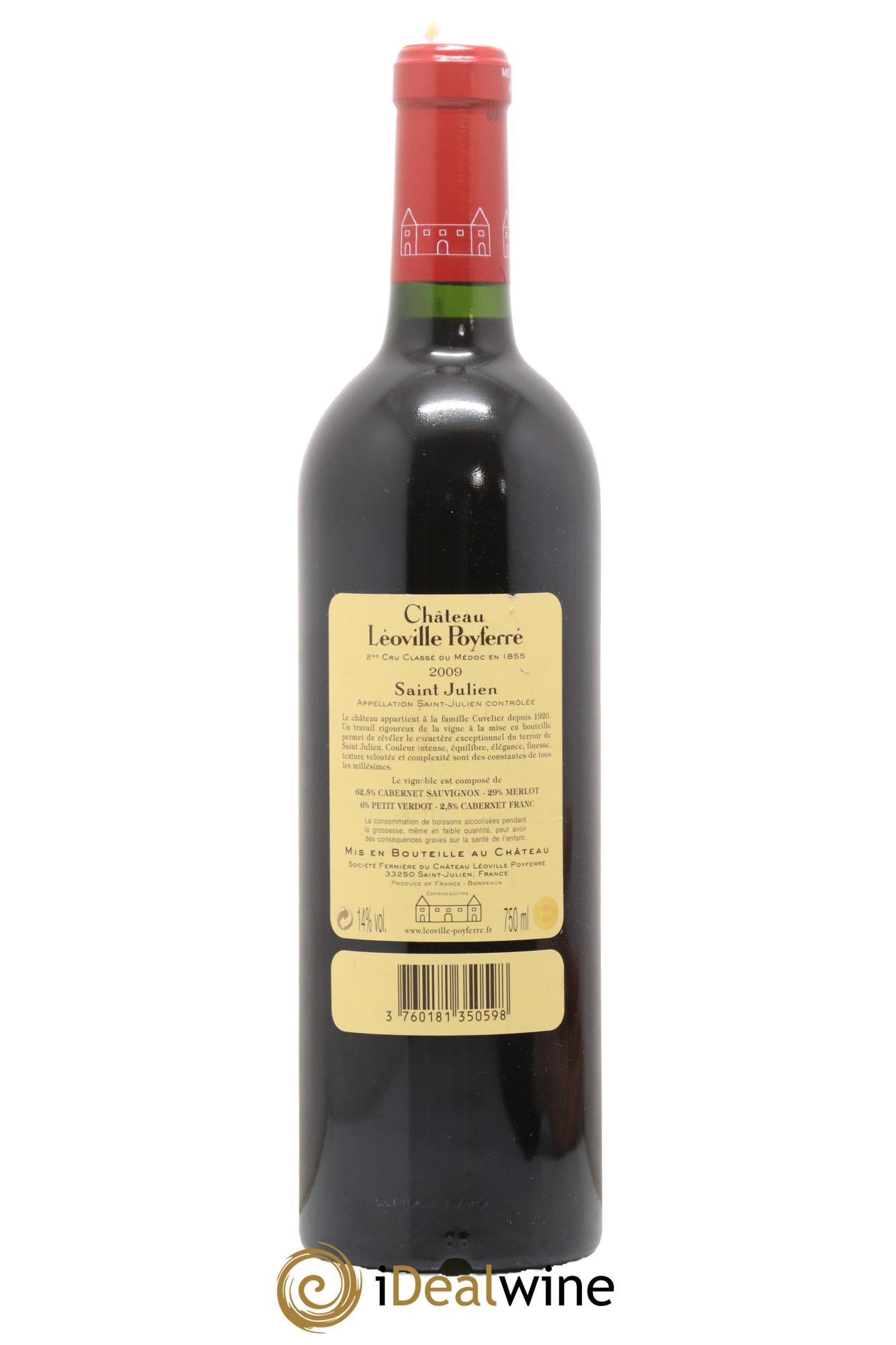 Château Léoville Poyferré 2ème Grand Cru Classé 2009 - Lot de 1 bouteille - 1
