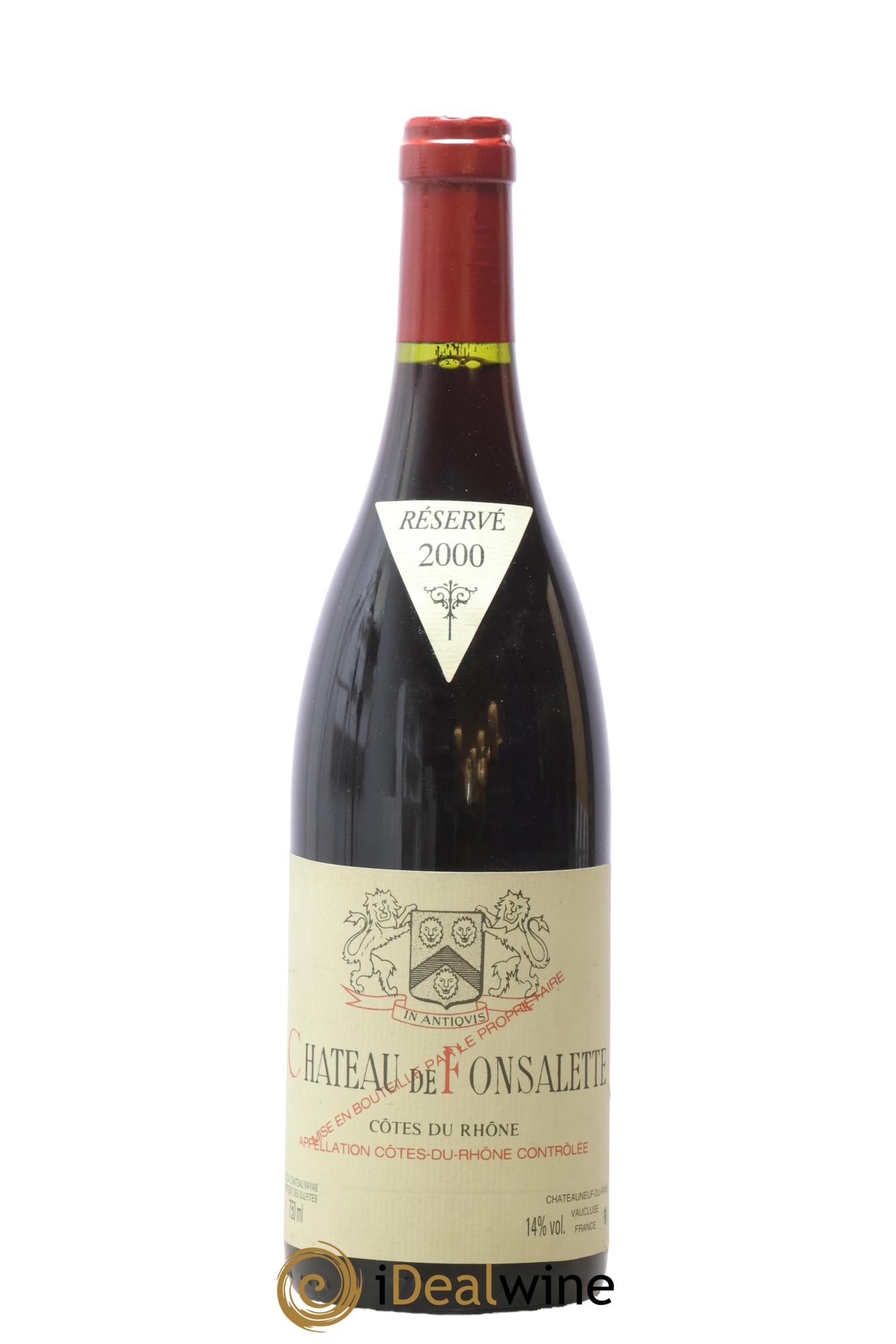 Côtes-du-Rhône Château de Fonsalette Emmanuel Reynaud 2000 - Lot de 1 bouteille - 0