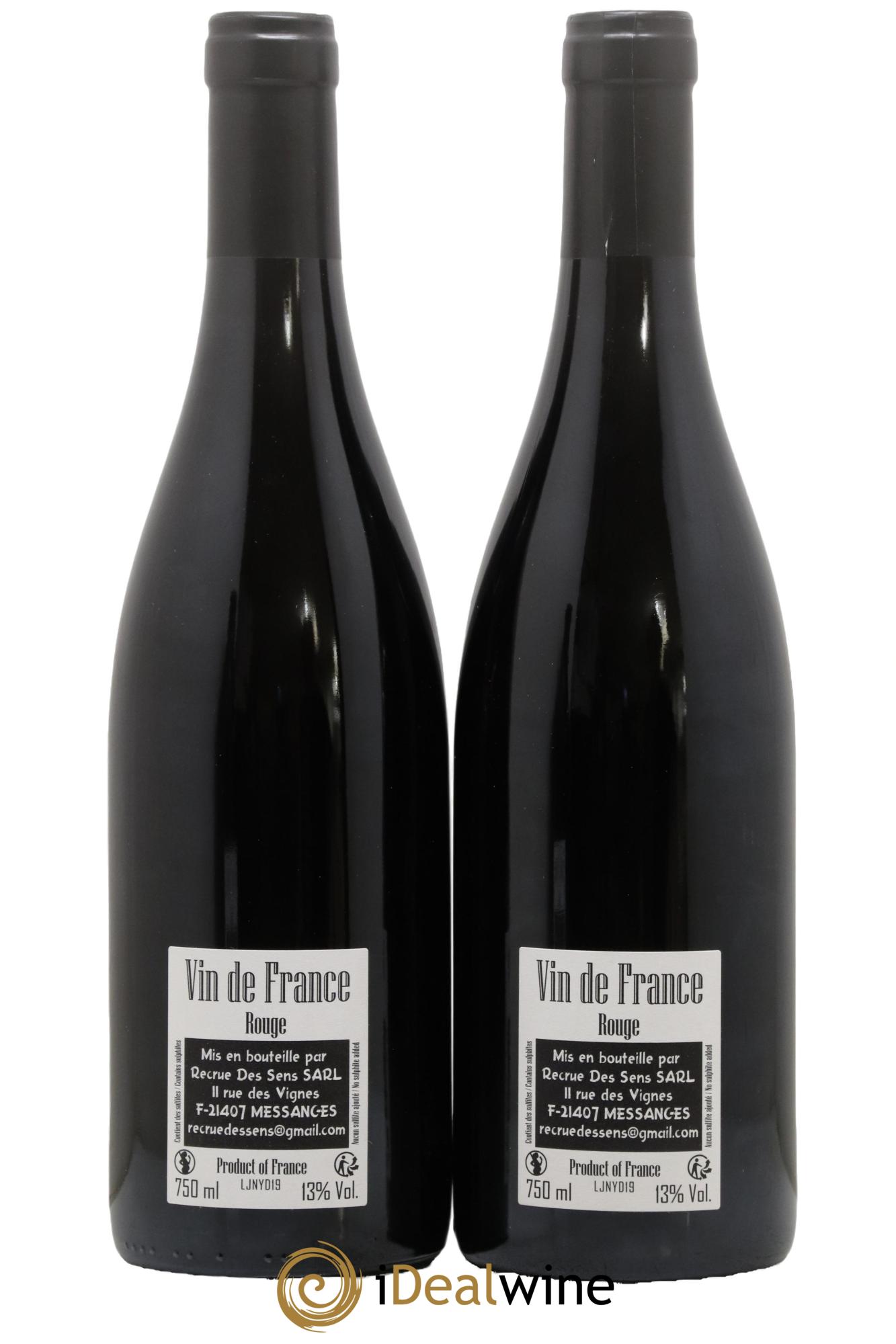Vin de France Jeannot Yann Durieux - Recrue des Sens 2019 - Lot of 2 bottles - 1