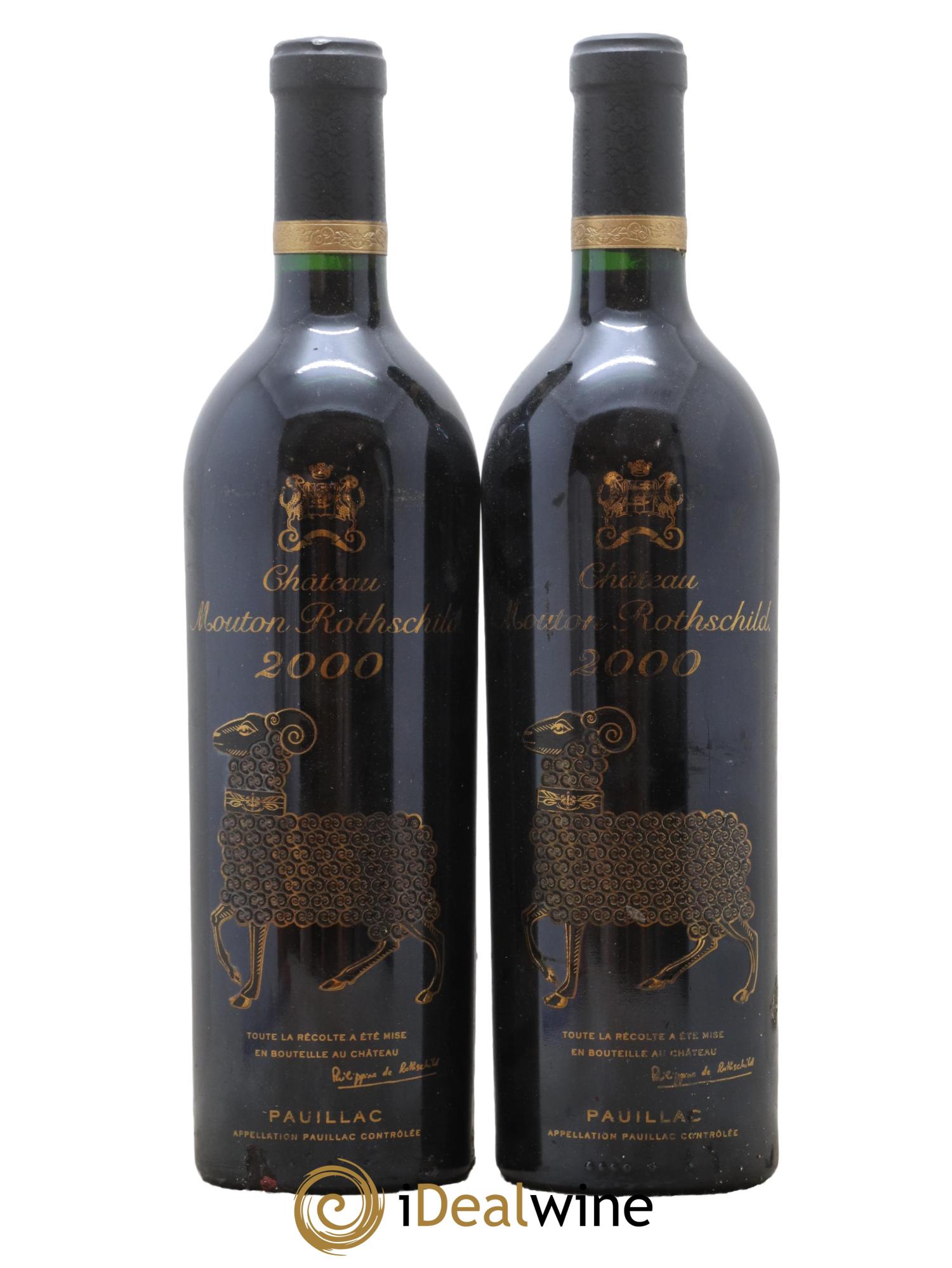 Château Mouton Rothschild 1er Grand Cru Classé 2000 - Lot de 2 bouteilles - 0