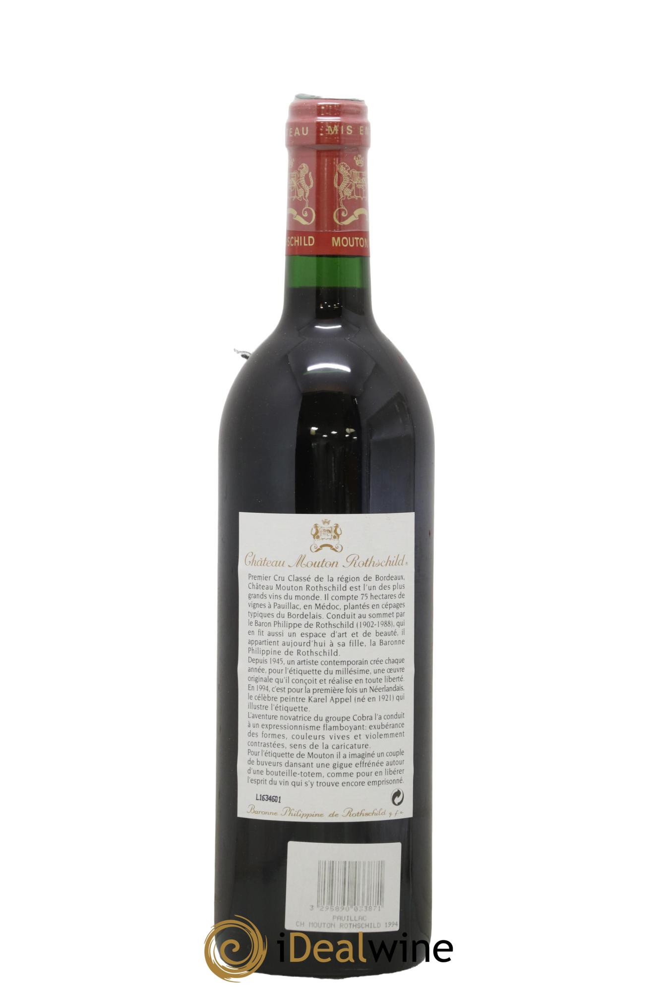 Château Mouton Rothschild 1er Grand Cru Classé  1994 - Lot de 1 bouteille - 1