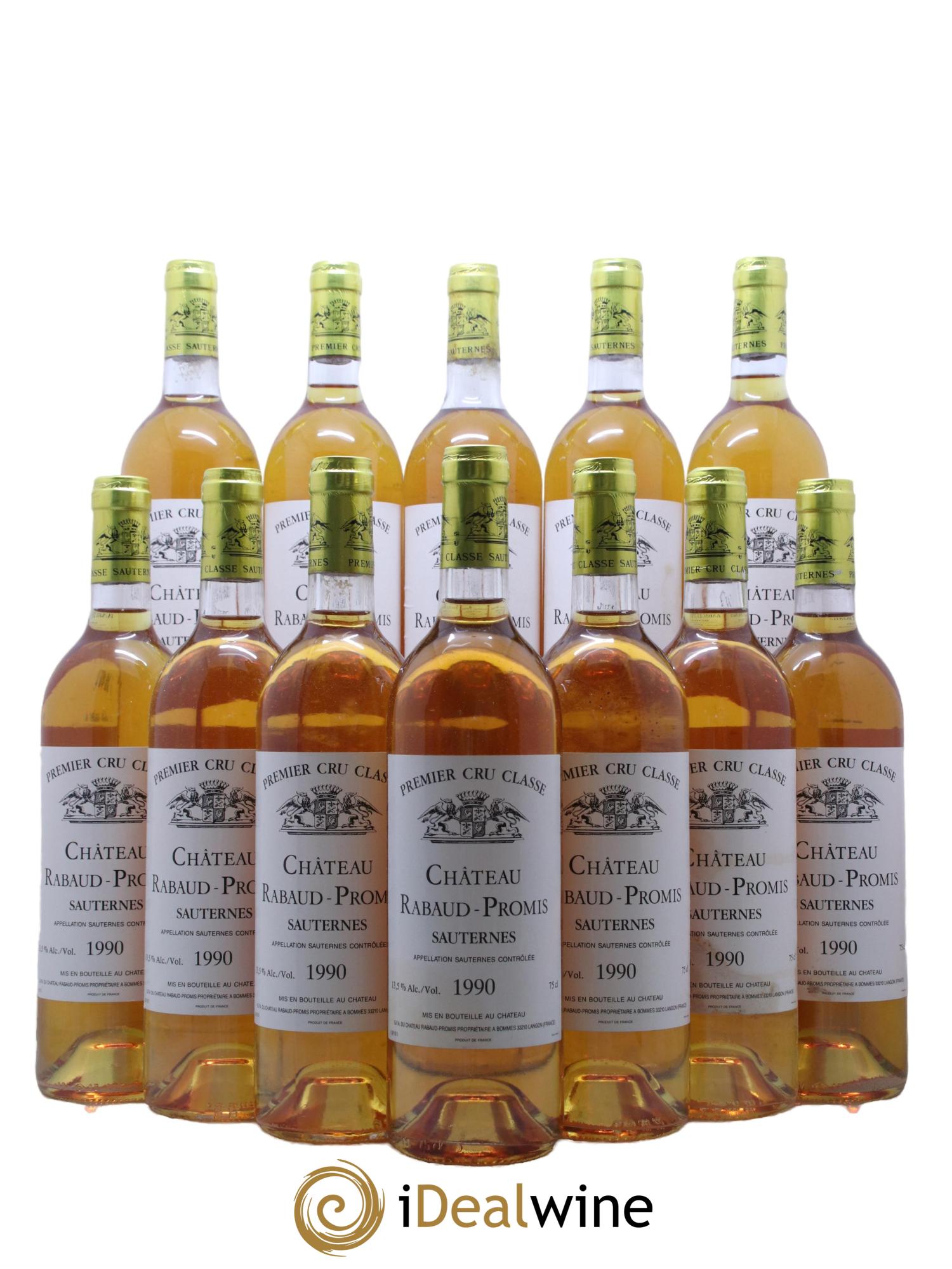 Château Rabaud Promis 1er Grand Cru Classé 1990 - Lotto di 12 bottiglie - 0