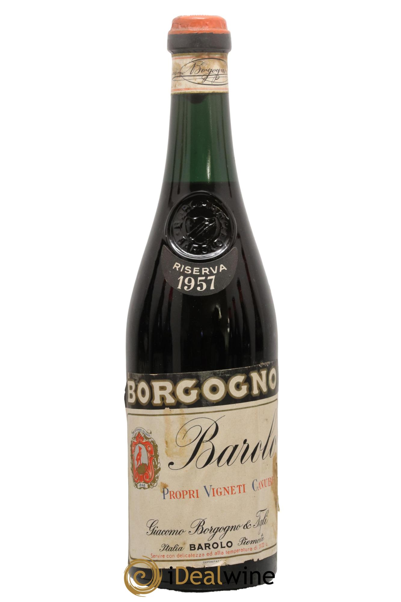 Barolo DOCG Riserva Giacomo Borgogno 1957 - Lotto di 1 bottiglia - 0