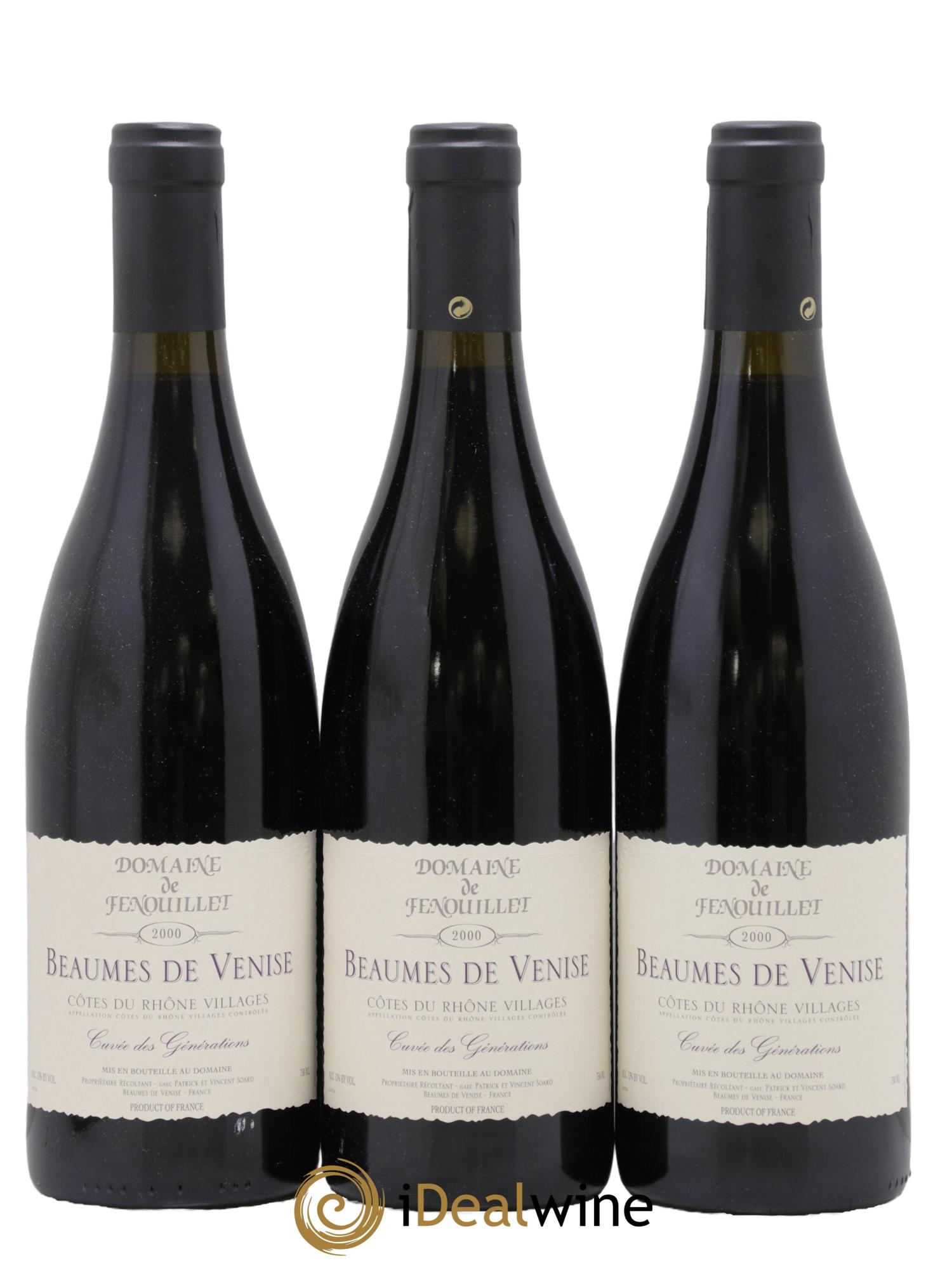 Beaumes-de-Venise Cuvée des Générations Domaine de Fenouillet 2000 - Lot de 3 bouteilles - 0