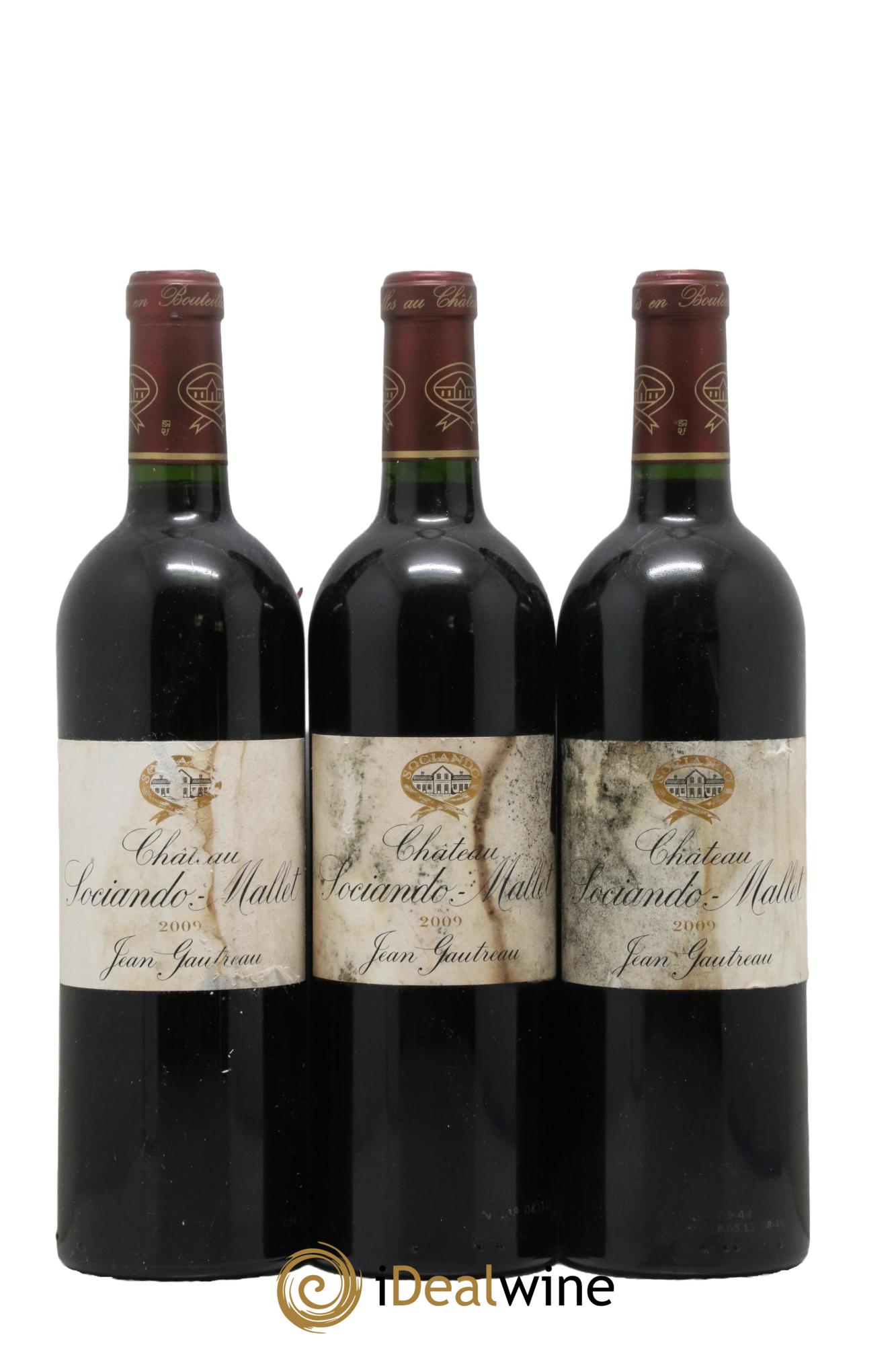 Château Sociando Mallet 2009 - Lot de 3 bouteilles - 0
