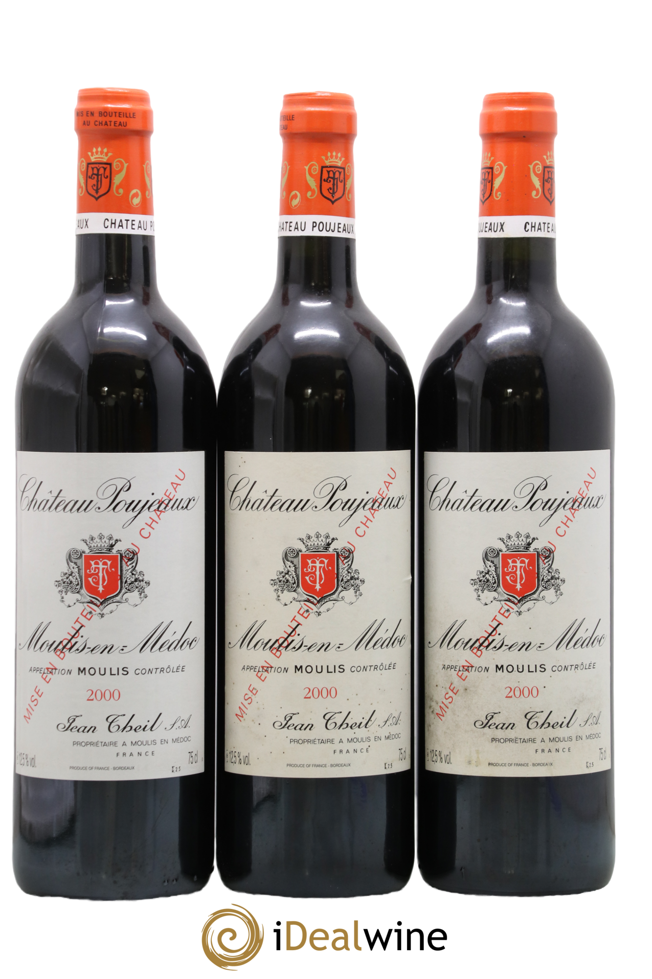 Château Poujeaux 2000 - Lot de 3 bouteilles - 0