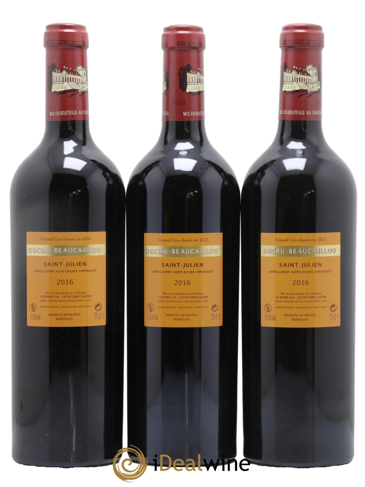 Château Ducru Beaucaillou 2ème Grand Cru Classé 2016 - Posten von 3 Flaschen - 1