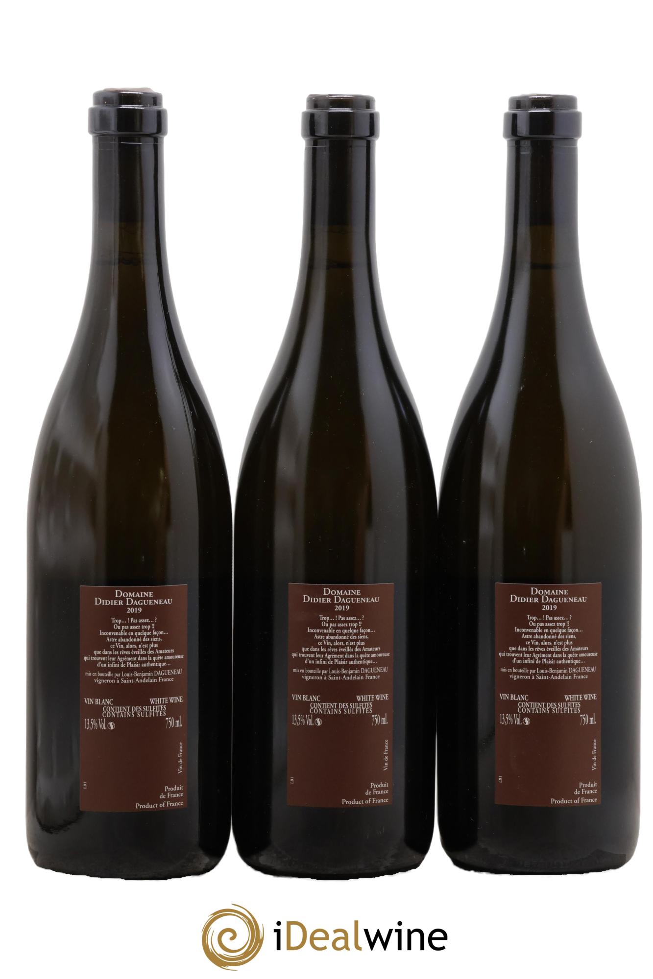 Vin de France (anciennement Pouilly-Fumé) Pur Sang Dagueneau (Domaine Didier - Louis-Benjamin) 2019 - Lot de 3 bouteilles - 1