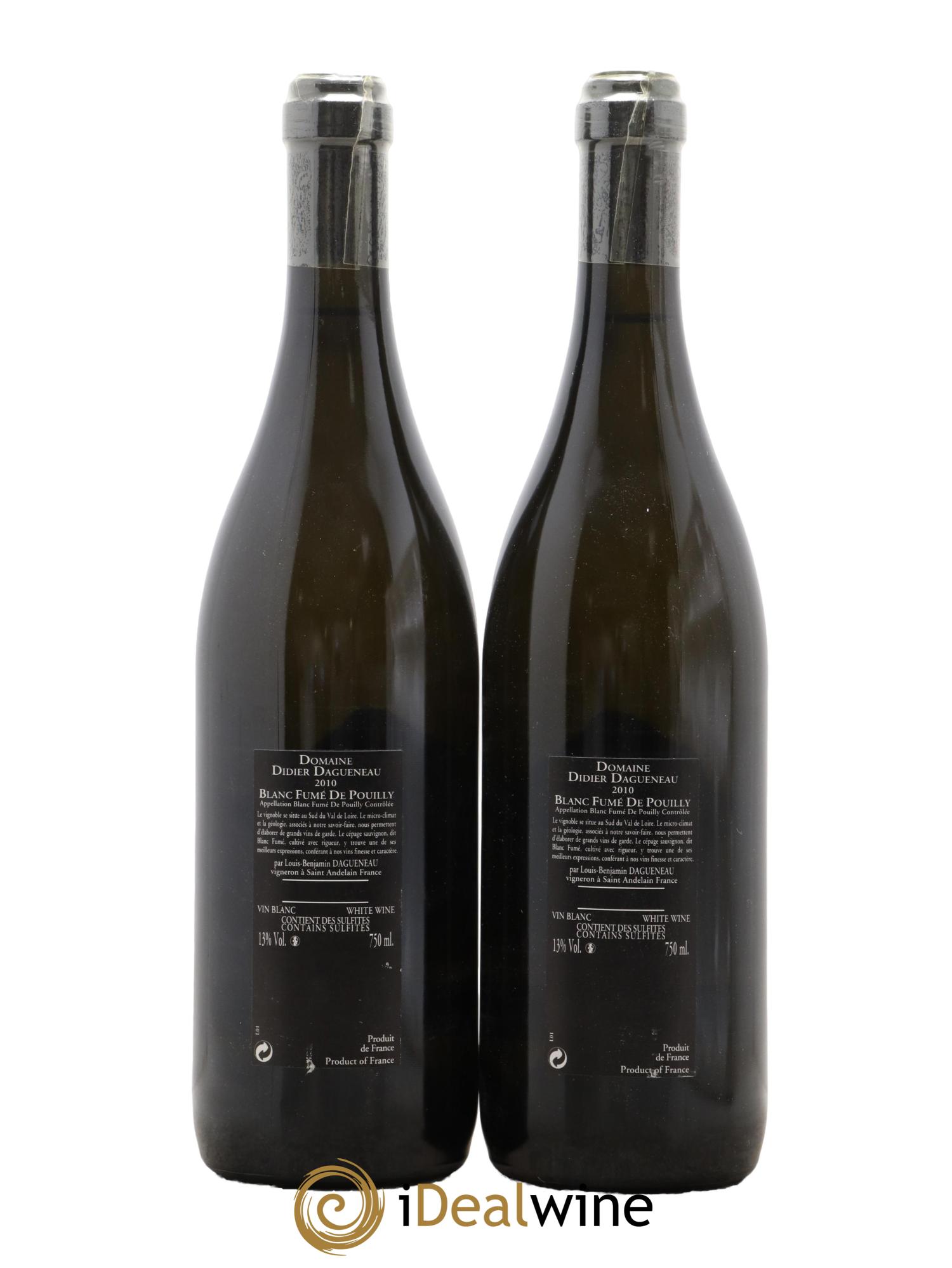 Vin de France (anciennement Pouilly-Fumé) Silex Dagueneau (Domaine Didier - Louis-Benjamin) 2010 - Lot de 2 bouteilles - 1