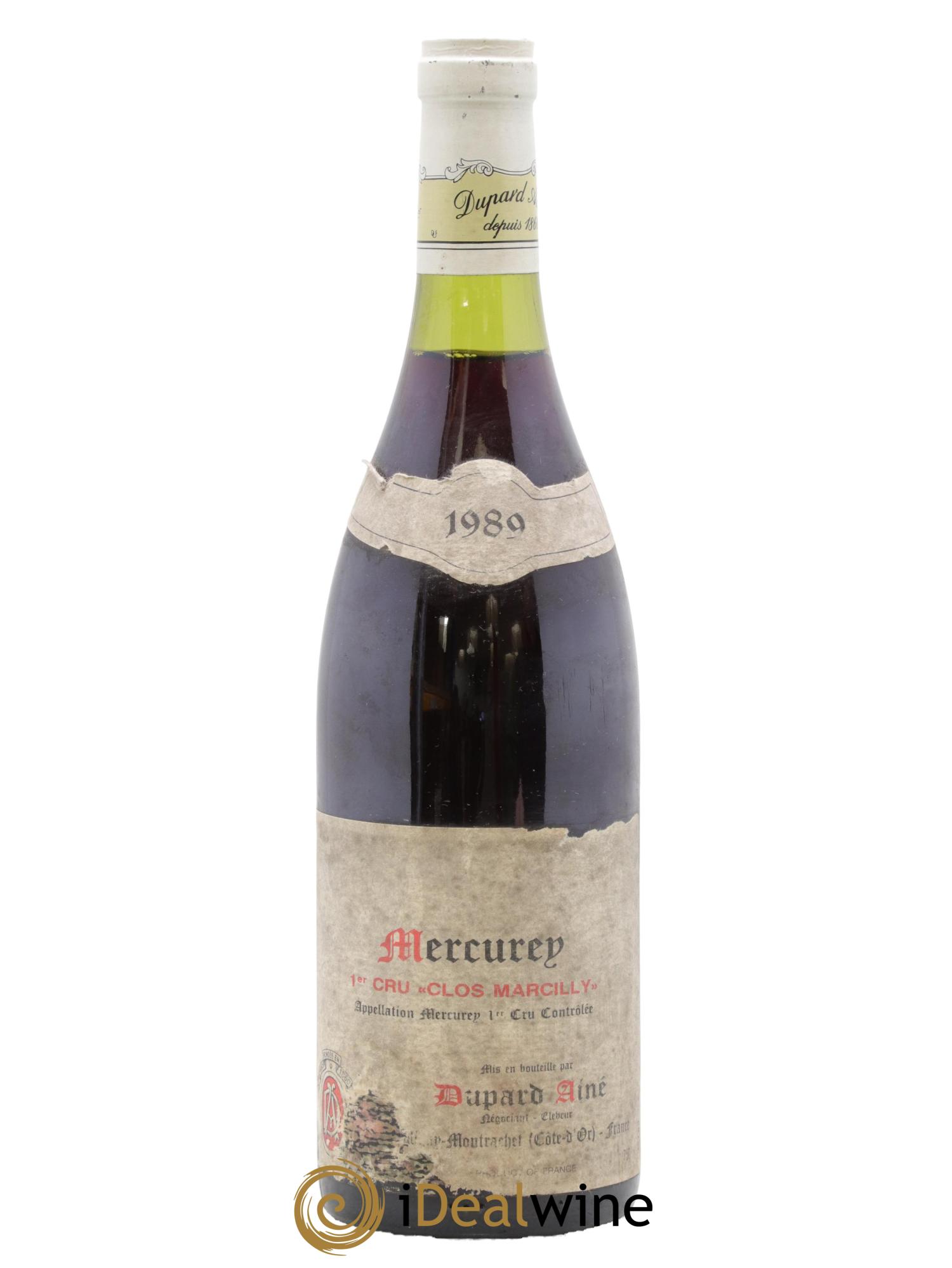 Mercurey 1er Cru Clos Marcilly Dupard Aîné 1989 - Lotto di 1 bottiglia - 0