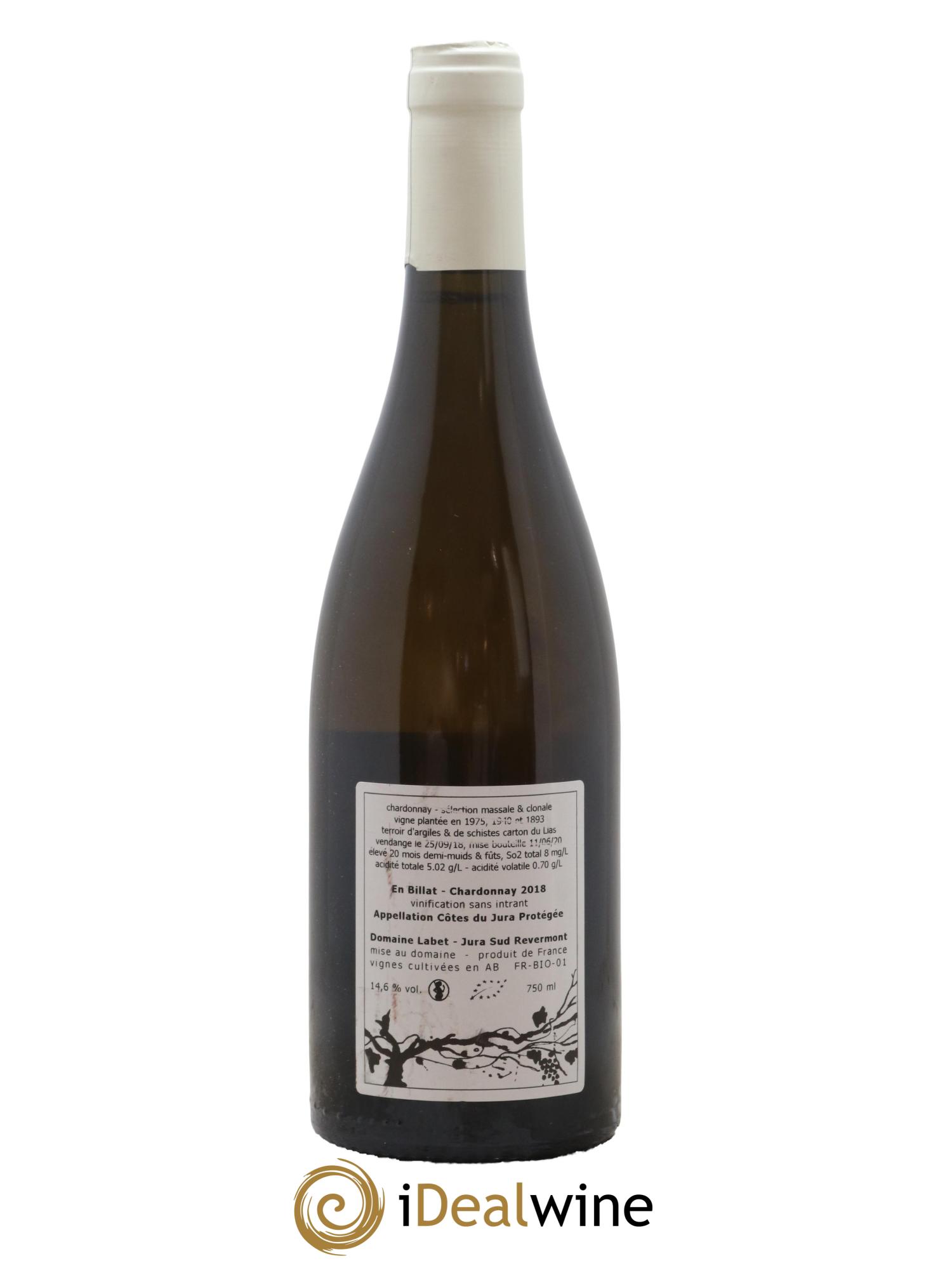 Côtes du Jura Chardonnay En Billat Labet (Domaine) 2018 - Lot de 1 bouteille - 1