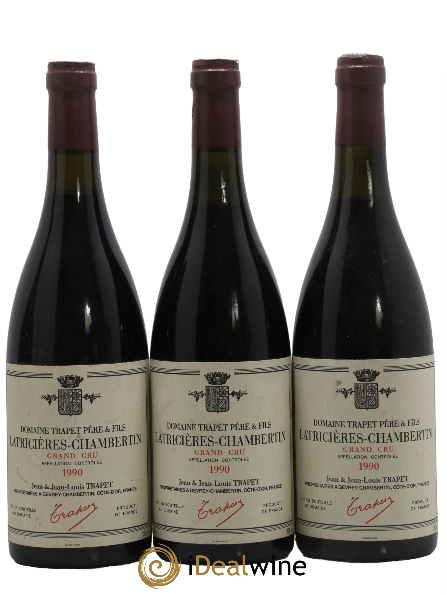 Latricières-Chambertin Grand Cru Domaine Trapet 1990 - Lotto di 3 bottiglie - 0