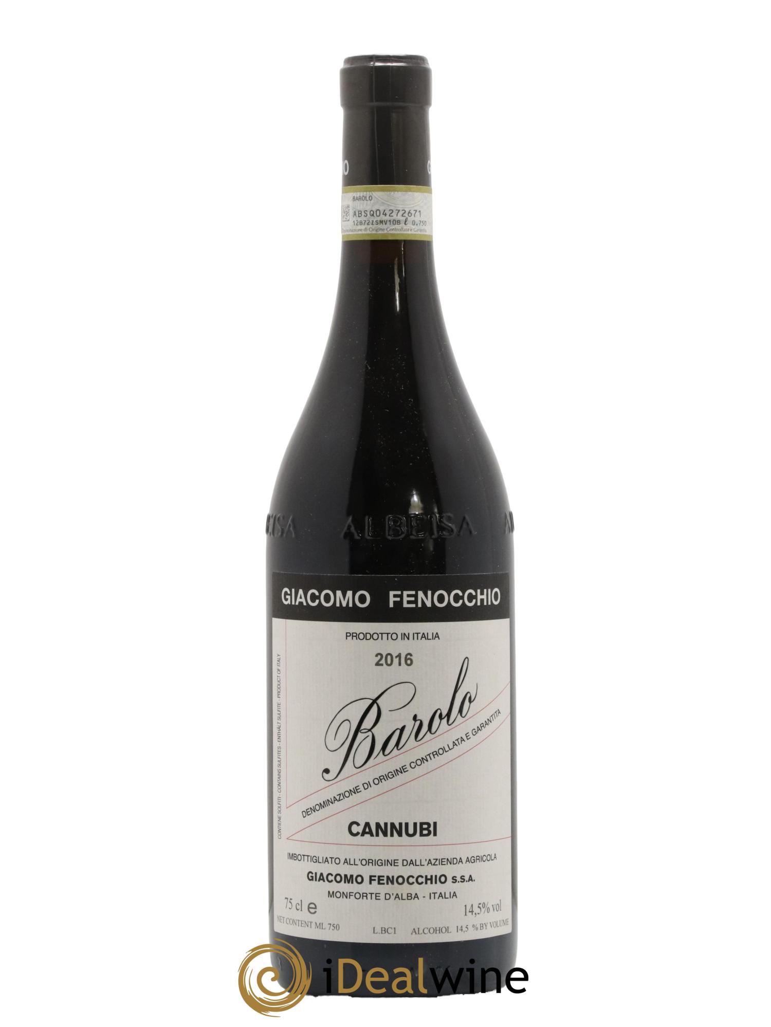 Barolo Cannubi Giacomo Fenocchio 2016 - Lot de 1 bouteille - 0