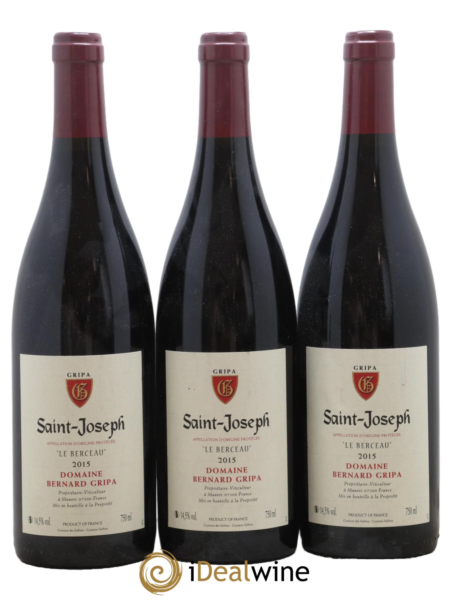 Saint-Joseph Le Berceau Bernard Gripa (Domaine) 2015 - Lot de 3 bouteilles - 0