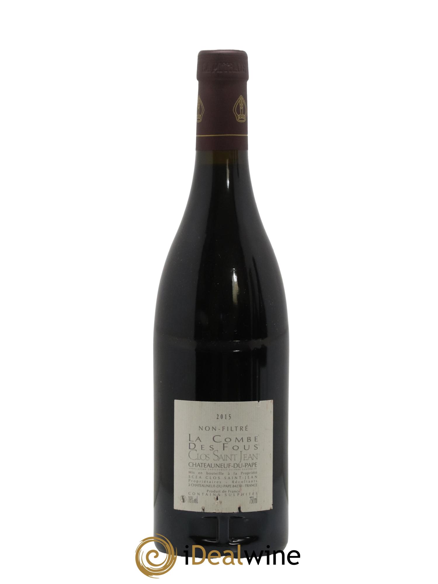 Châteauneuf-du-Pape Clos Saint-Jean La Combe des Fous Pascal et Vincent Maurel 2015 - Lot de 1 bouteille - 1