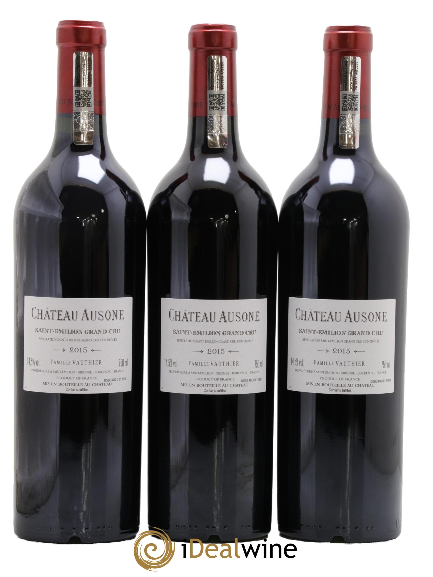Château Ausone 1er Grand Cru Classé A 2015 - Lot of 3 bottles - 1