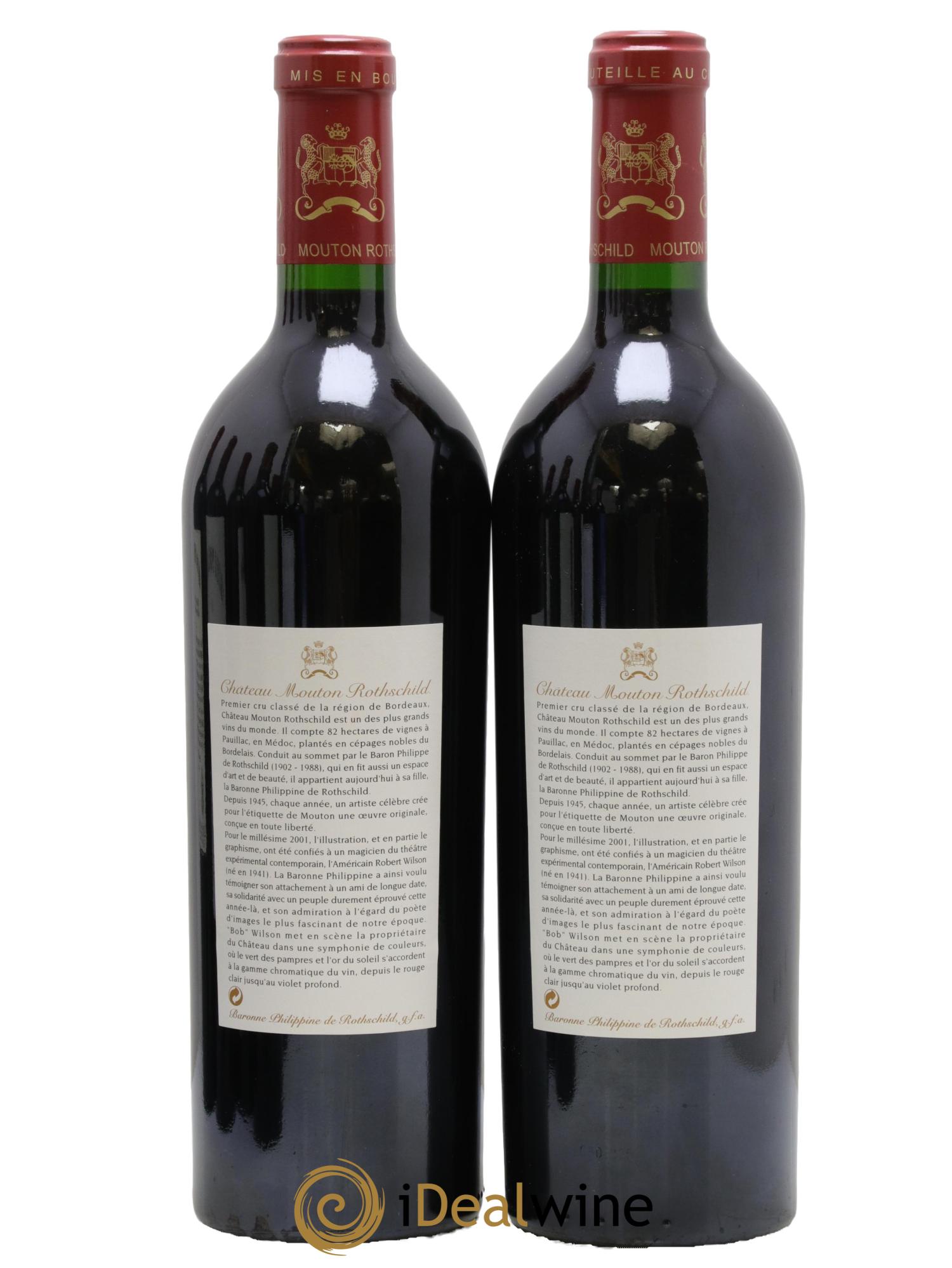 Château Mouton Rothschild 1er Grand Cru Classé 2001 - Lot of 2 bottles - 1