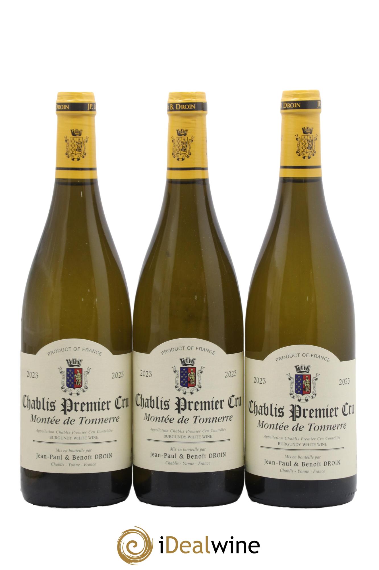 Chablis 1er Cru Montée de Tonnerre Jean-Paul & Benoît Droin (Domaine) 2023 - Lot de 3 bouteilles - 0