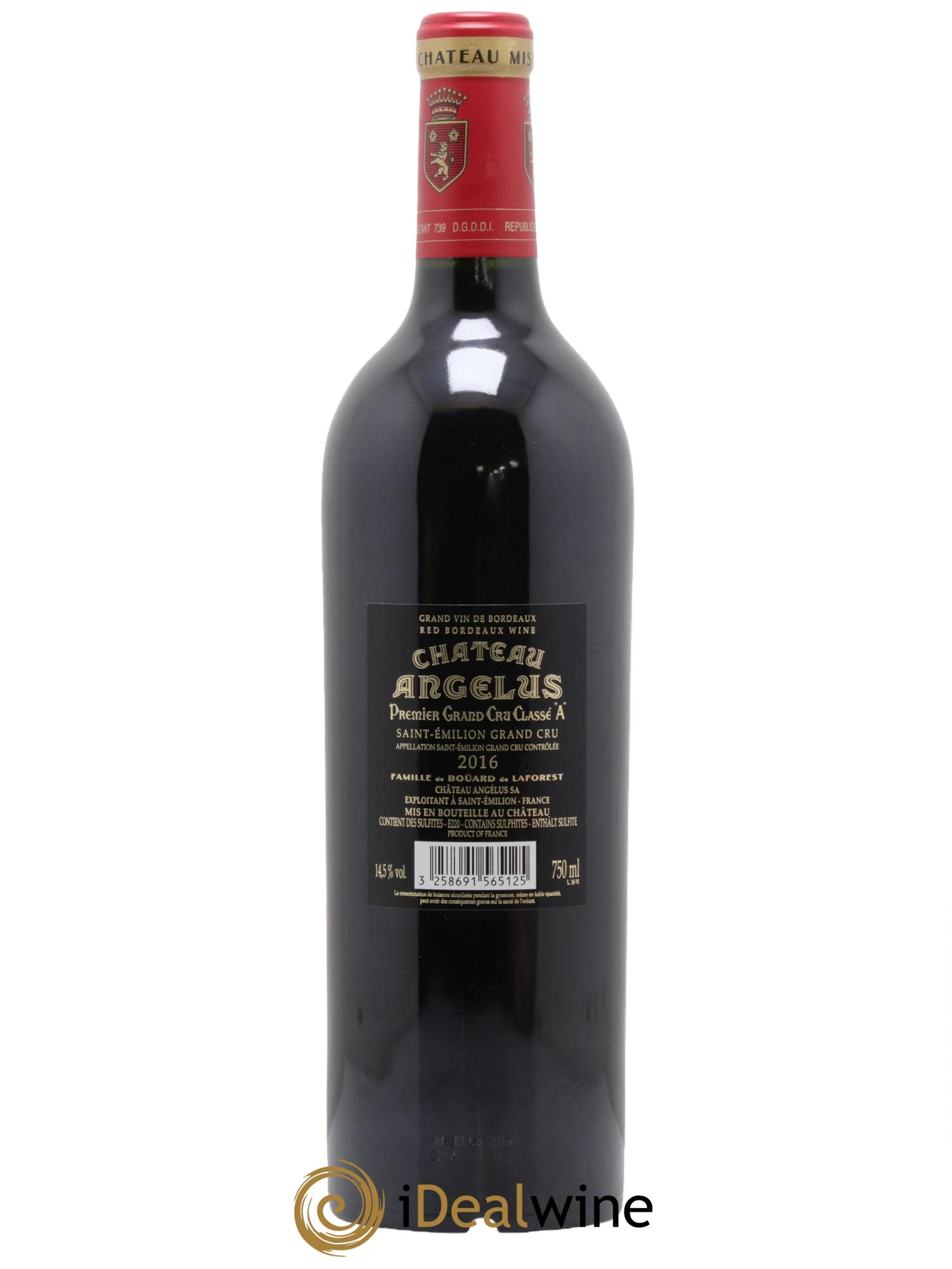 Château Angélus 1er Grand Cru Classé A 2016 - Lot de 1 bouteille - 1
