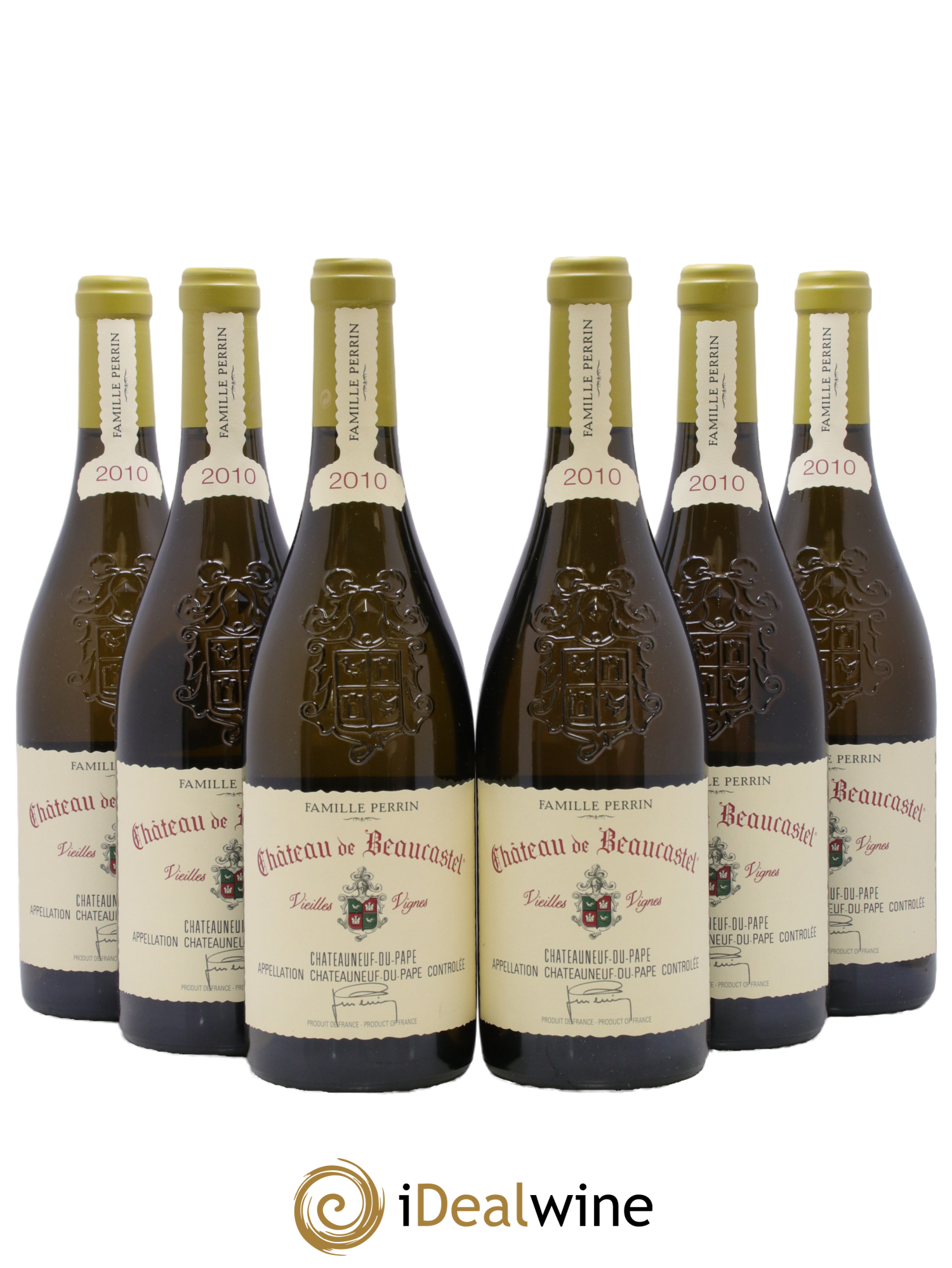 Châteauneuf-du-Pape Château de Beaucastel Vieilles vignes Roussanne Famille Perrin 2010 - Lot de 6 bouteilles - 0