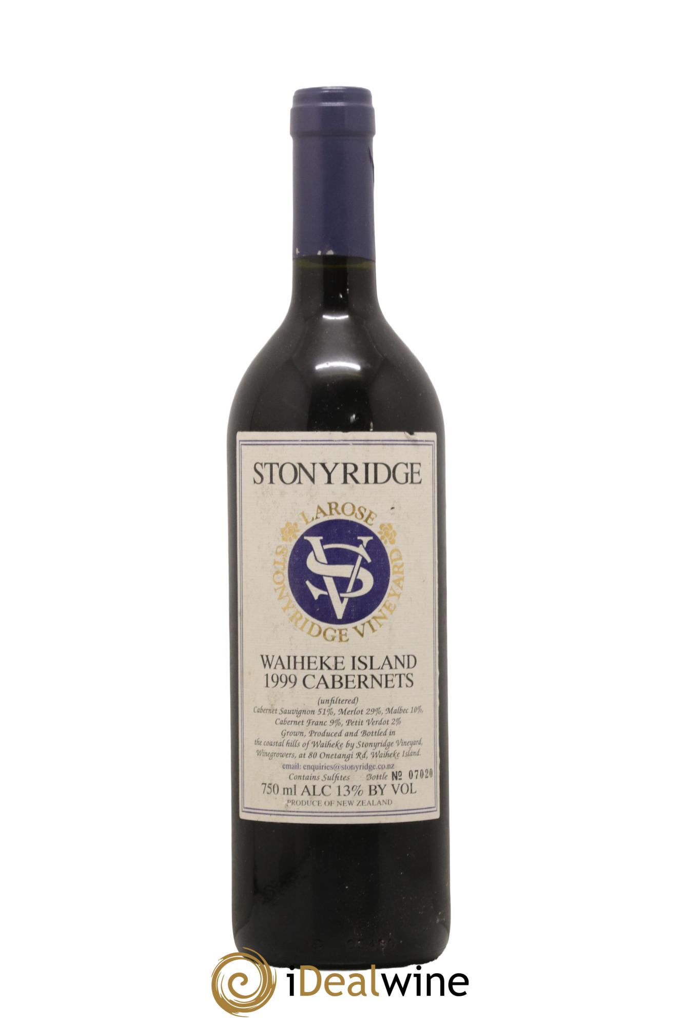 Nouvelle-Zelande Waiheke Island Larose Stonyridge Vineyard Stonyridge Larose Waiheke Island 1999 - Lot de 1 bouteille - 0