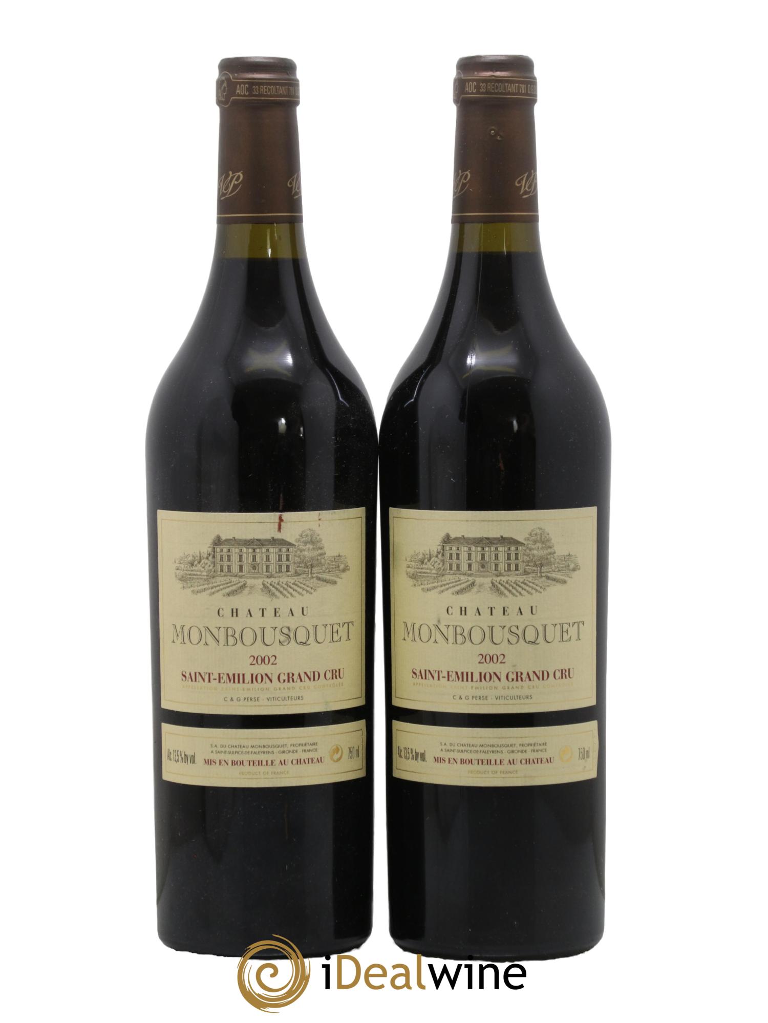 Château Monbousquet Grand Cru Classé 2002 - Lot de 2 bouteilles - 0