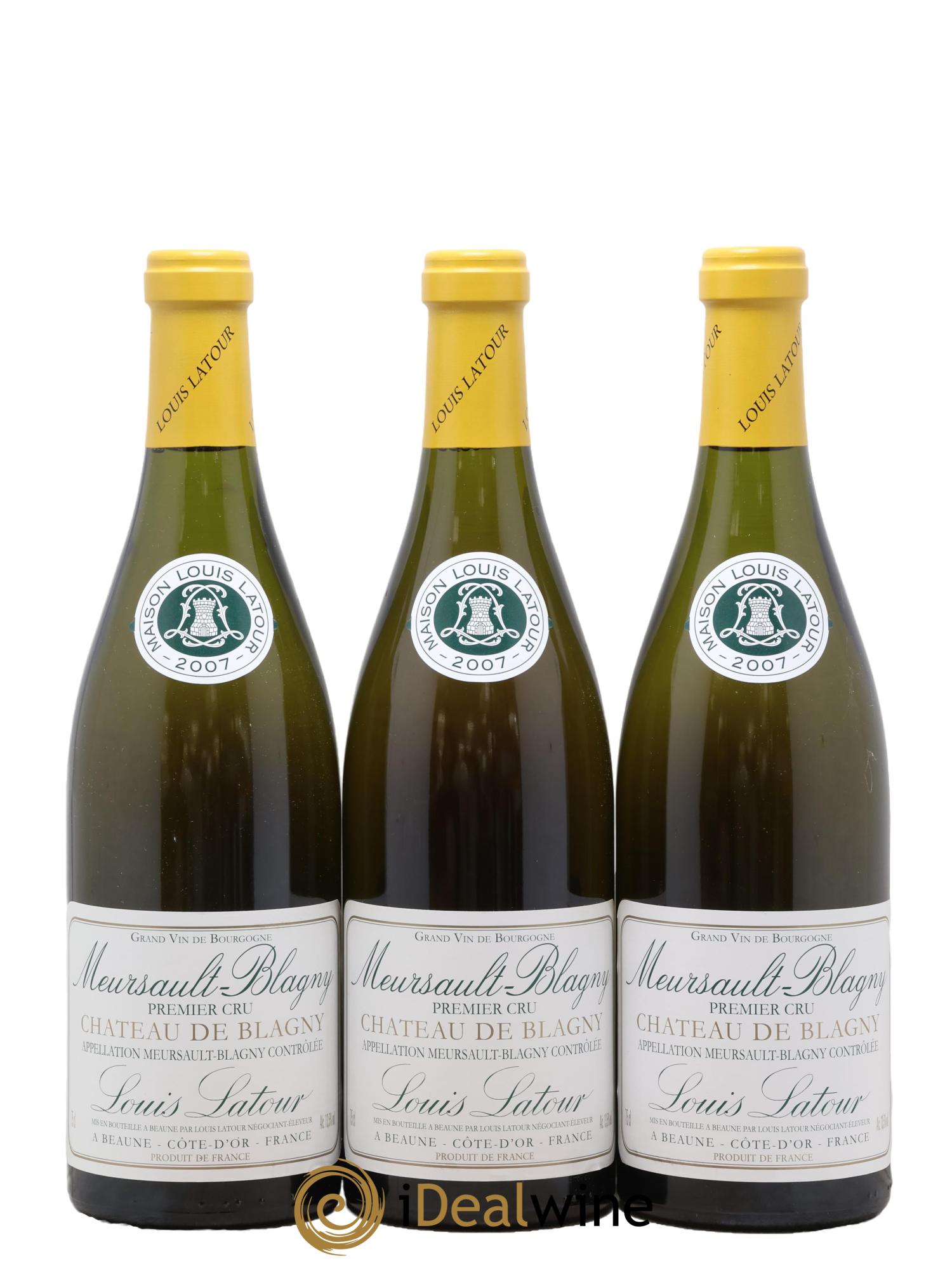 Meursault 1er Cru Blagny - Château de Blagny Louis Latour 2007 - Lot of 3 bottles - 0