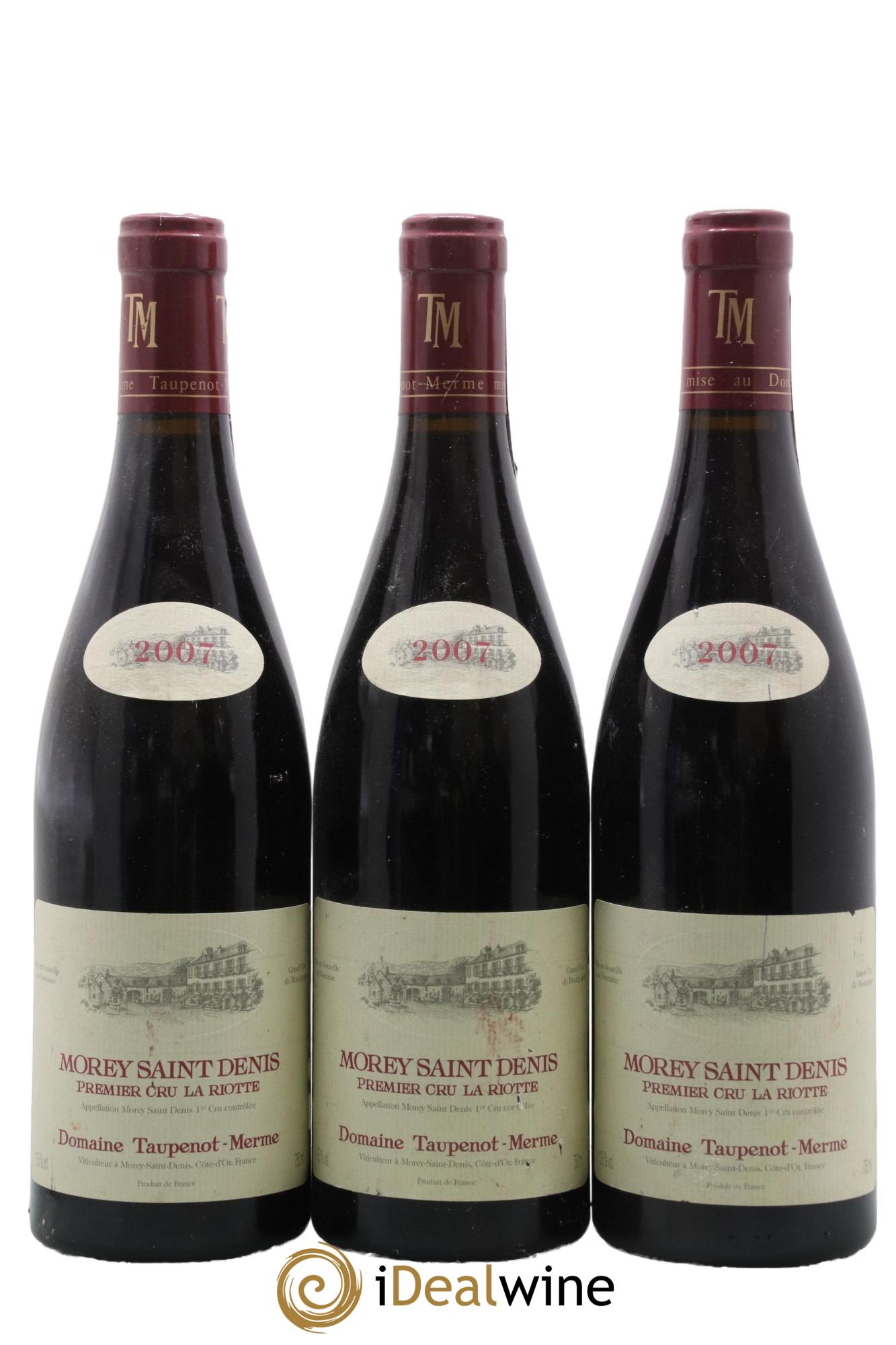 Morey-Saint-Denis 1er Cru La Riotte Taupenot-Merme 2007 - Lot de 3 bouteilles - 0