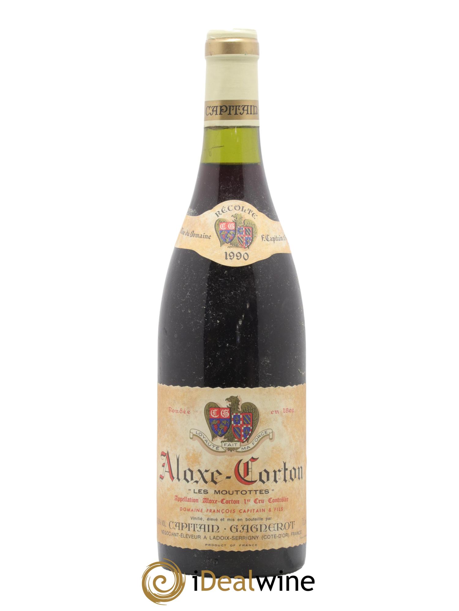 Aloxe-Corton 1er Cru Les Moutottes Capitain Gagnerot 1990 - Lot de 1 bouteille - 0