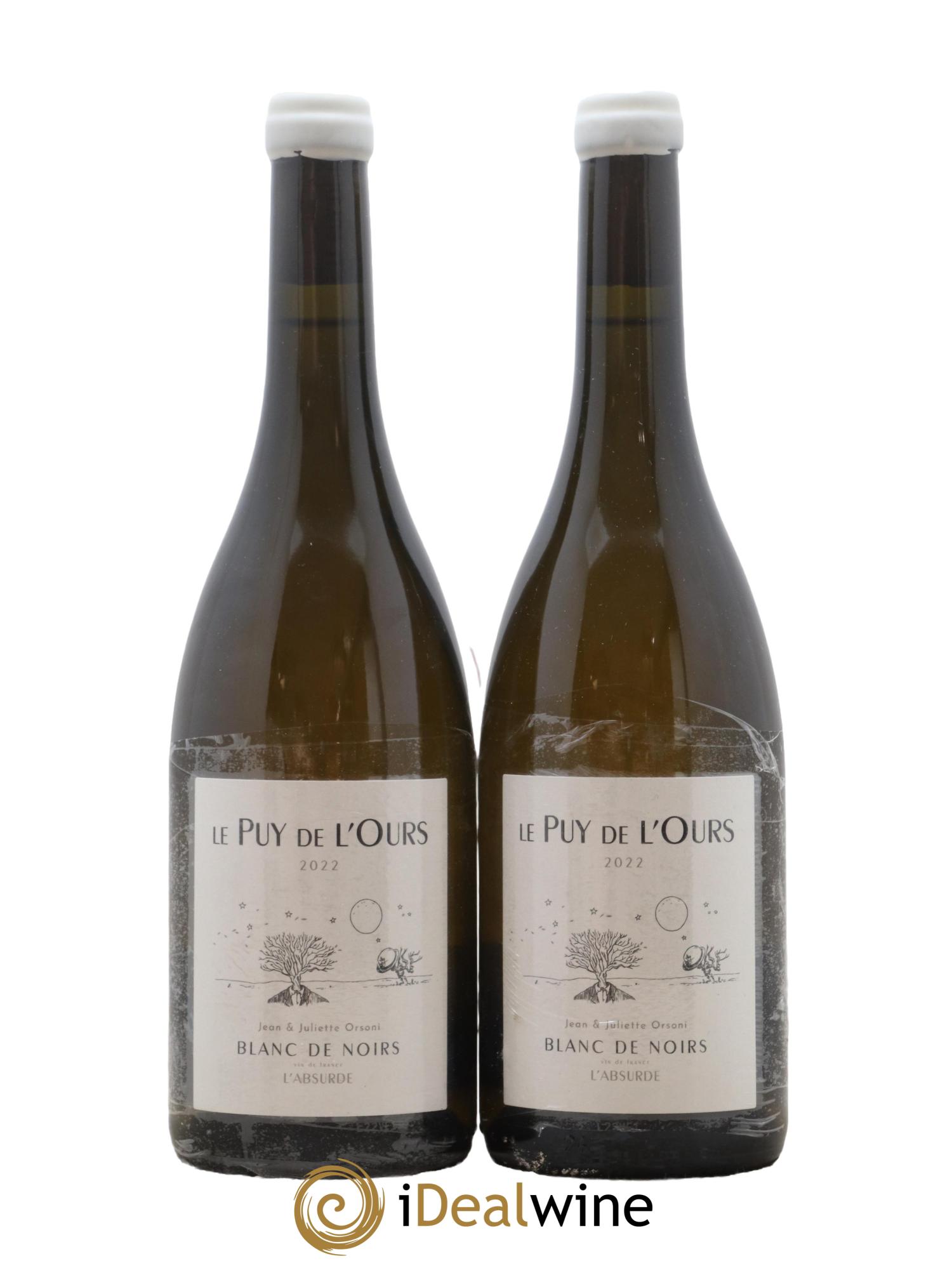 Vin de France Blanc de Noirs l'Absurde Le Puy de l'Ours 2022 - Lot de 2 bouteilles - 0