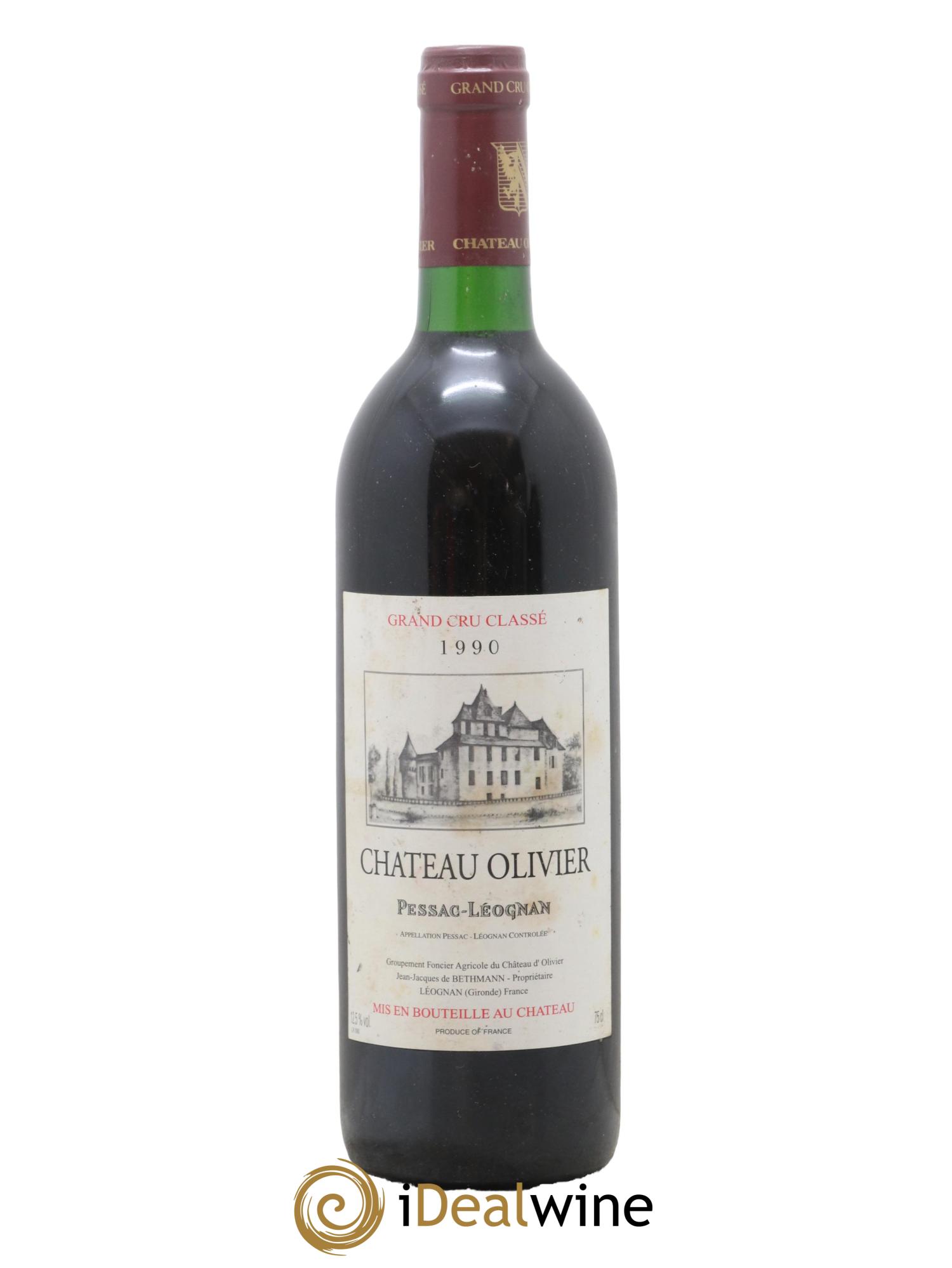 Château Olivier Cru Classé de Graves 1990 - Lot de 1 bouteille - 0