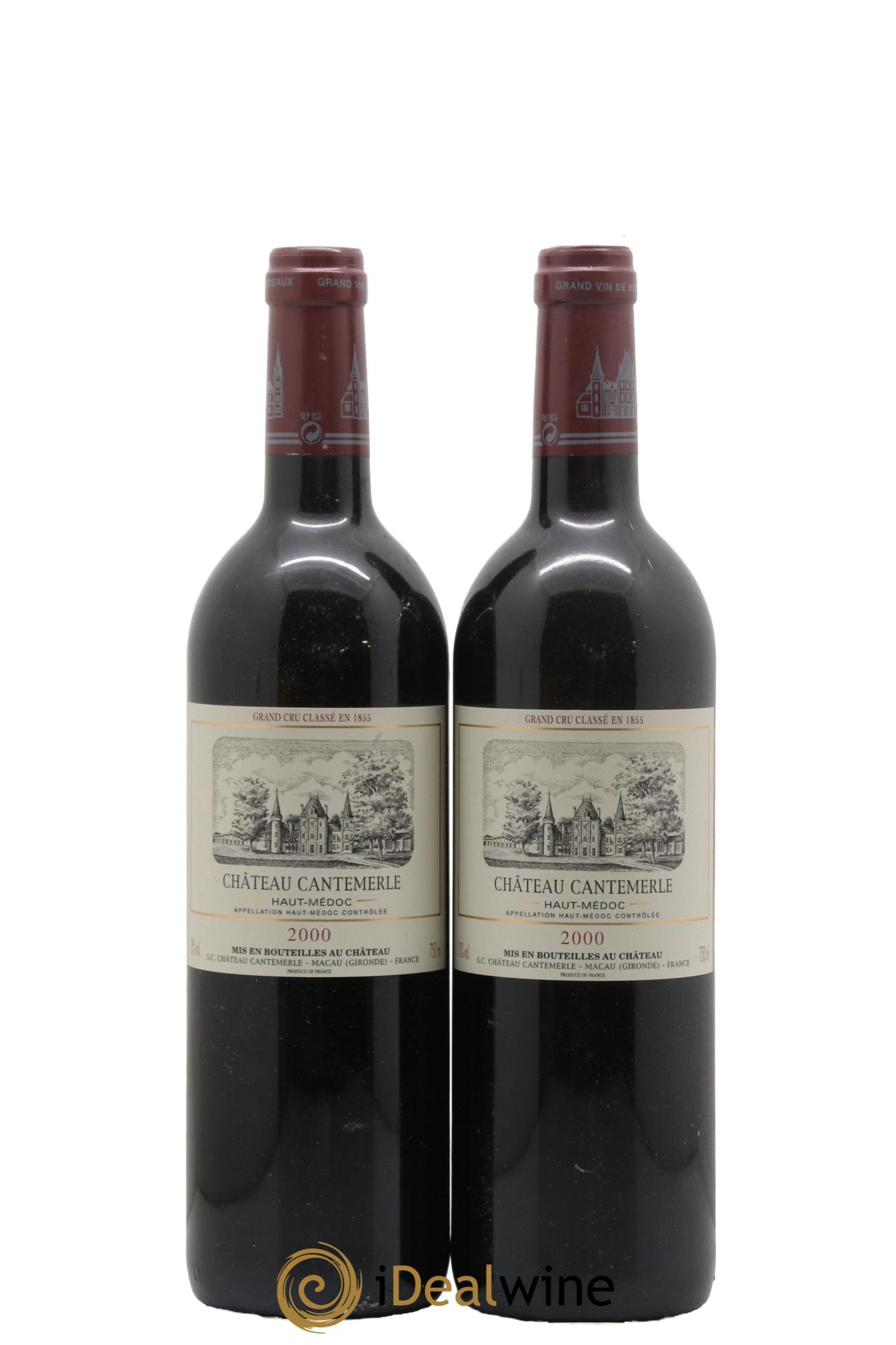 Château Cantemerle 5ème Grand Cru Classé 2000 - Lot de 2 bouteilles - 0