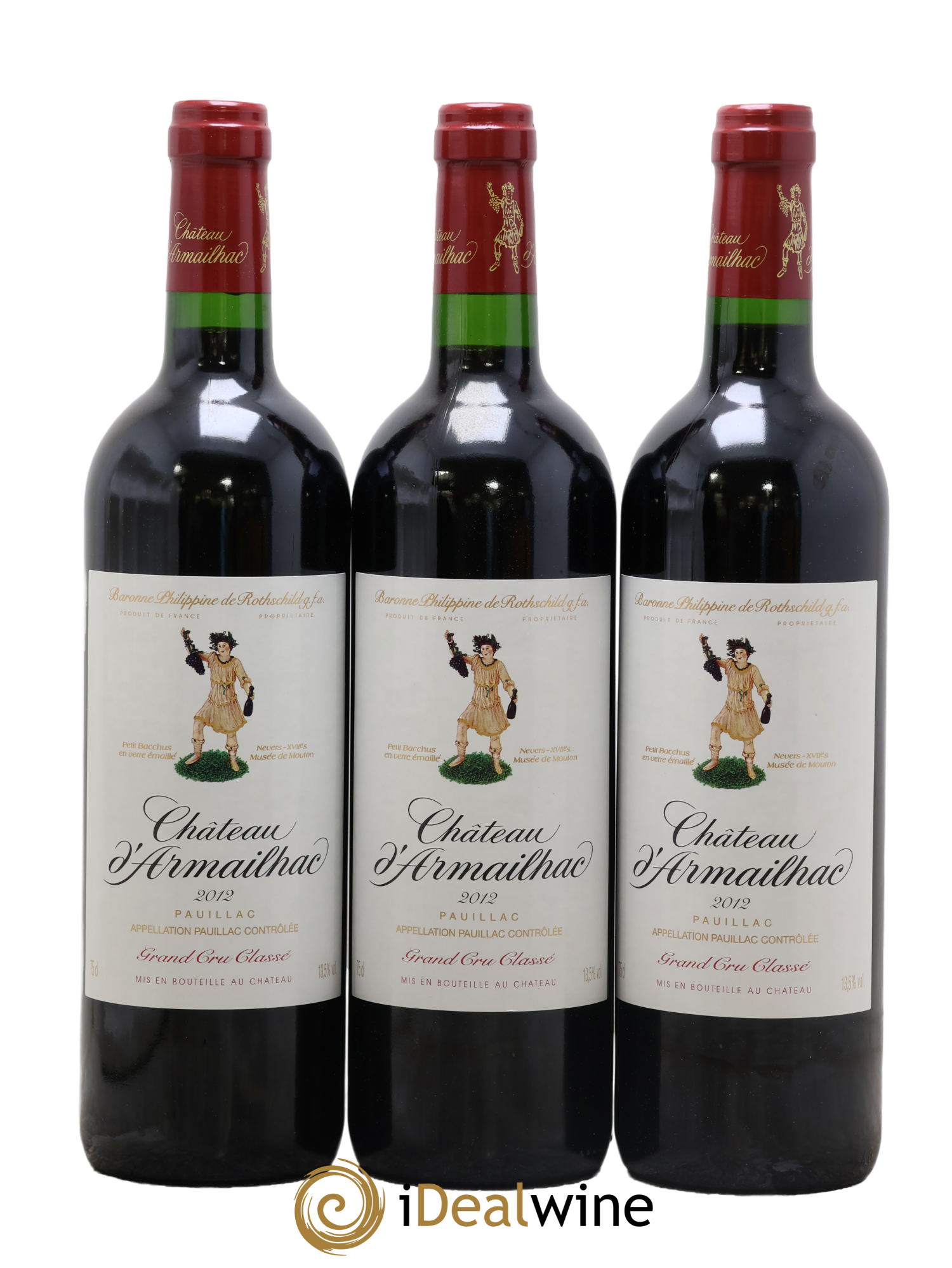 Château d' Armailhac - Mouton Baron(ne) Philippe 5ème Grand Cru Classé 2012 - Lot de 3 bouteilles - 0
