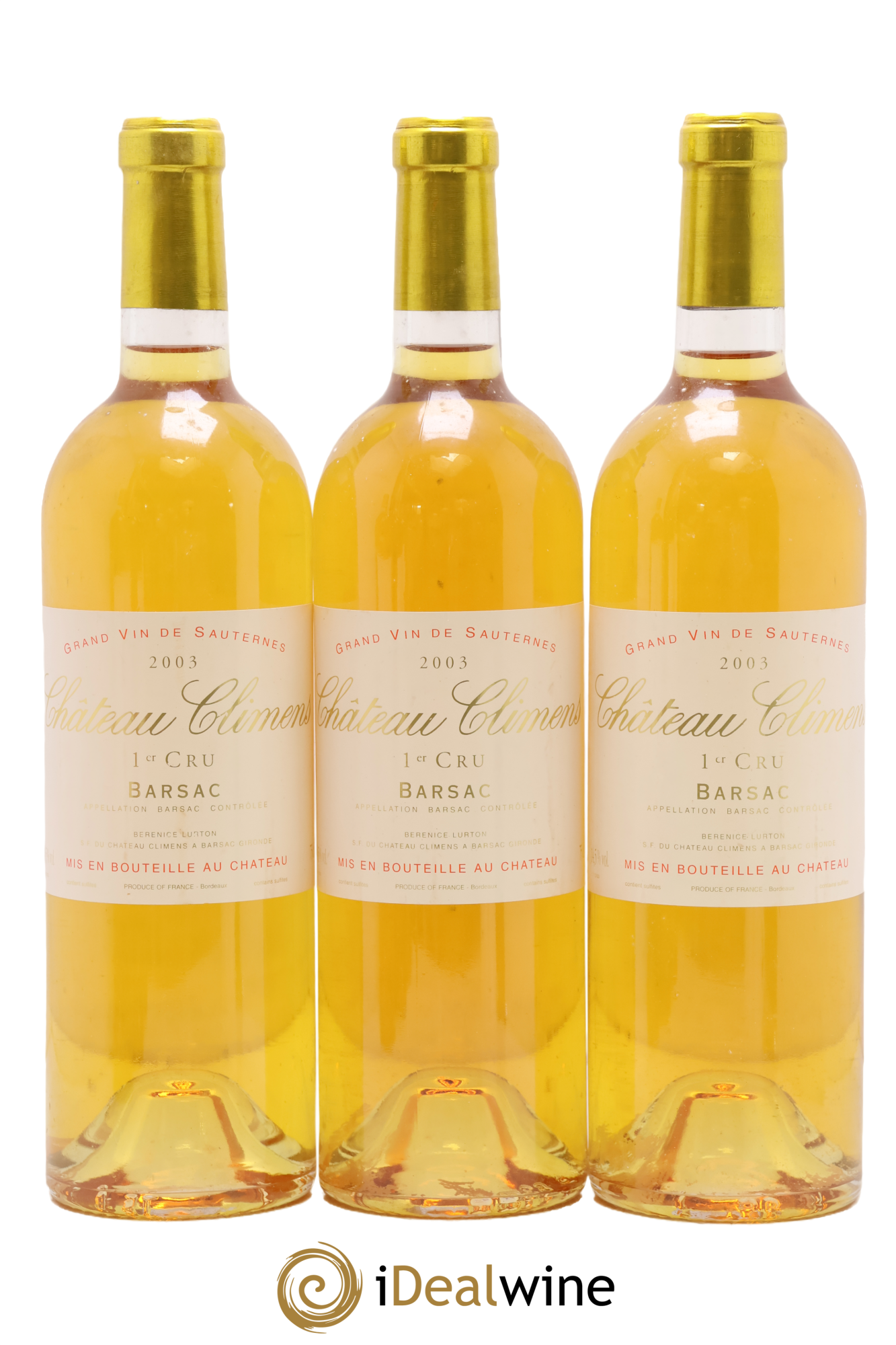 Château Climens 1er Grand Cru Classé 2003 - Lot de 3 bouteilles - 0