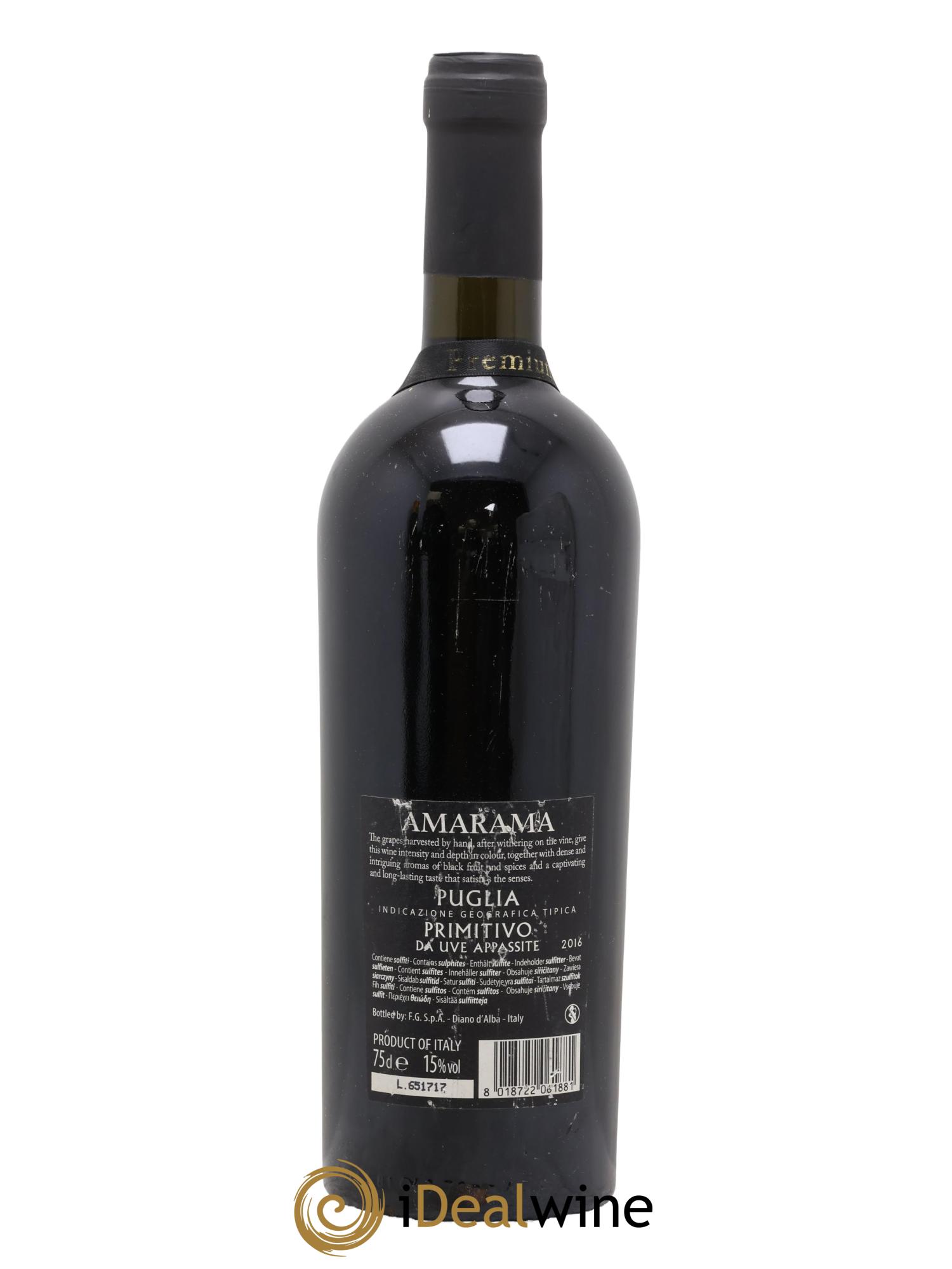 Italie Appassimento Primotivo Puglia Amarana 2016 - Lot of 1 bottle - 1