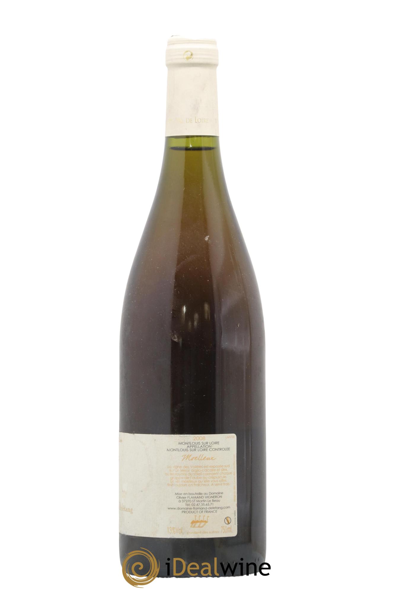 Montlouis-sur-Loire Moelleux Les Vallées Domaine Flamand Deletang 2008 - Posten von 1 Flasche - 1