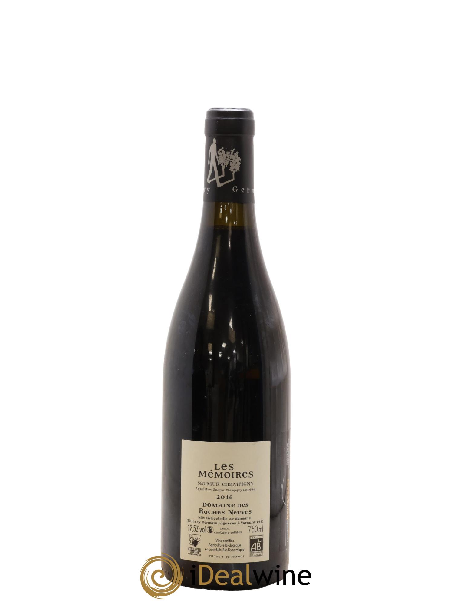 Saumur-Champigny Les Mémoires Domaine des Roches Neuves - Thierry Germain 2016 - Lot de 1 bouteille - 1