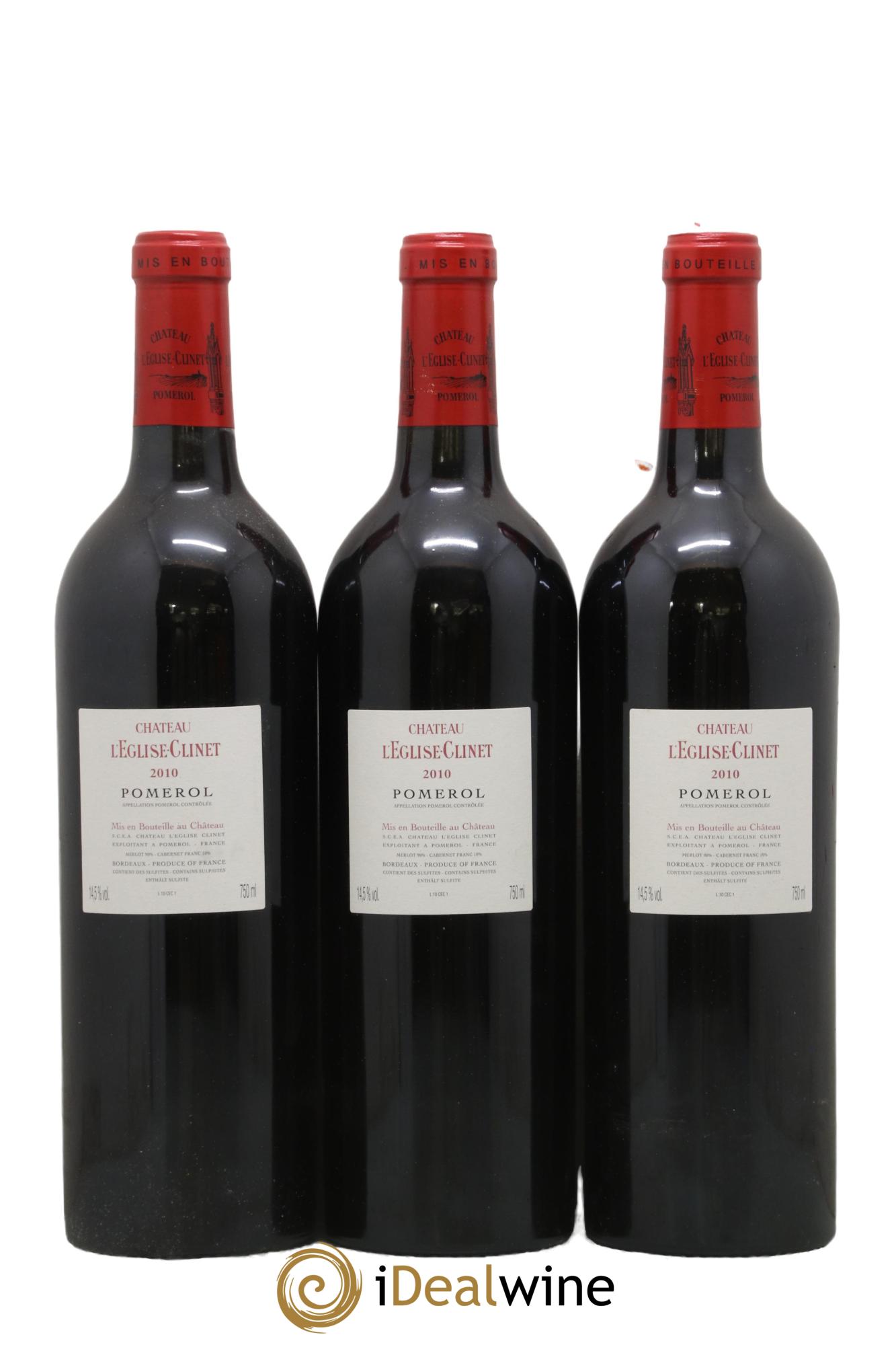 Château l' Église Clinet 2010 - Lot de 3 bouteilles - 1