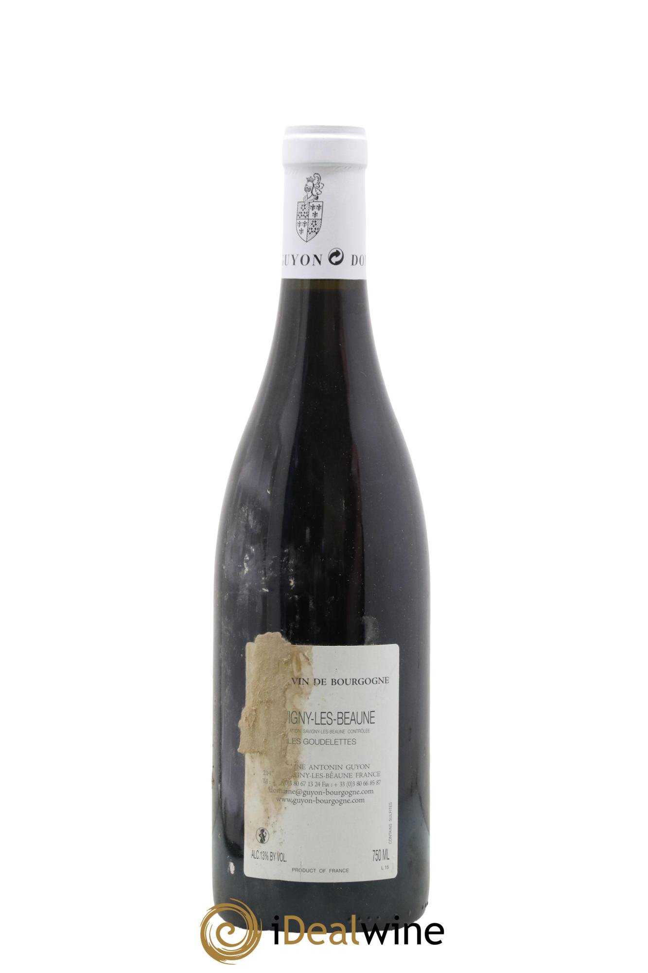 Savigny-lès-Beaune Les Goudelettes Antonin Guyon 2012 - Lot de 1 bouteille - 1