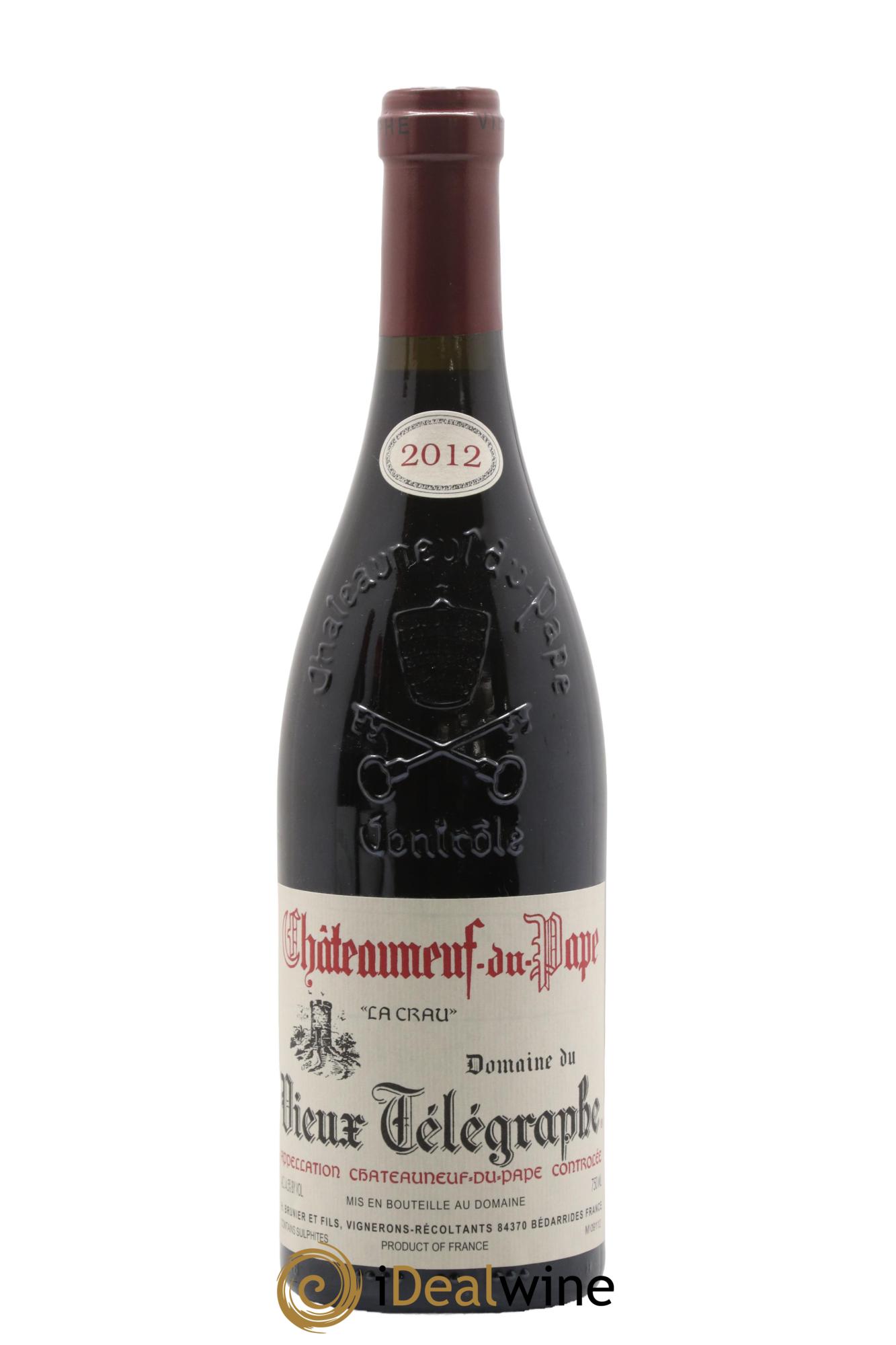 Châteauneuf-du-Pape Vieux Télégraphe (Domaine du) Vignobles Brunier 2012 - Lot de 1 bouteille - 0