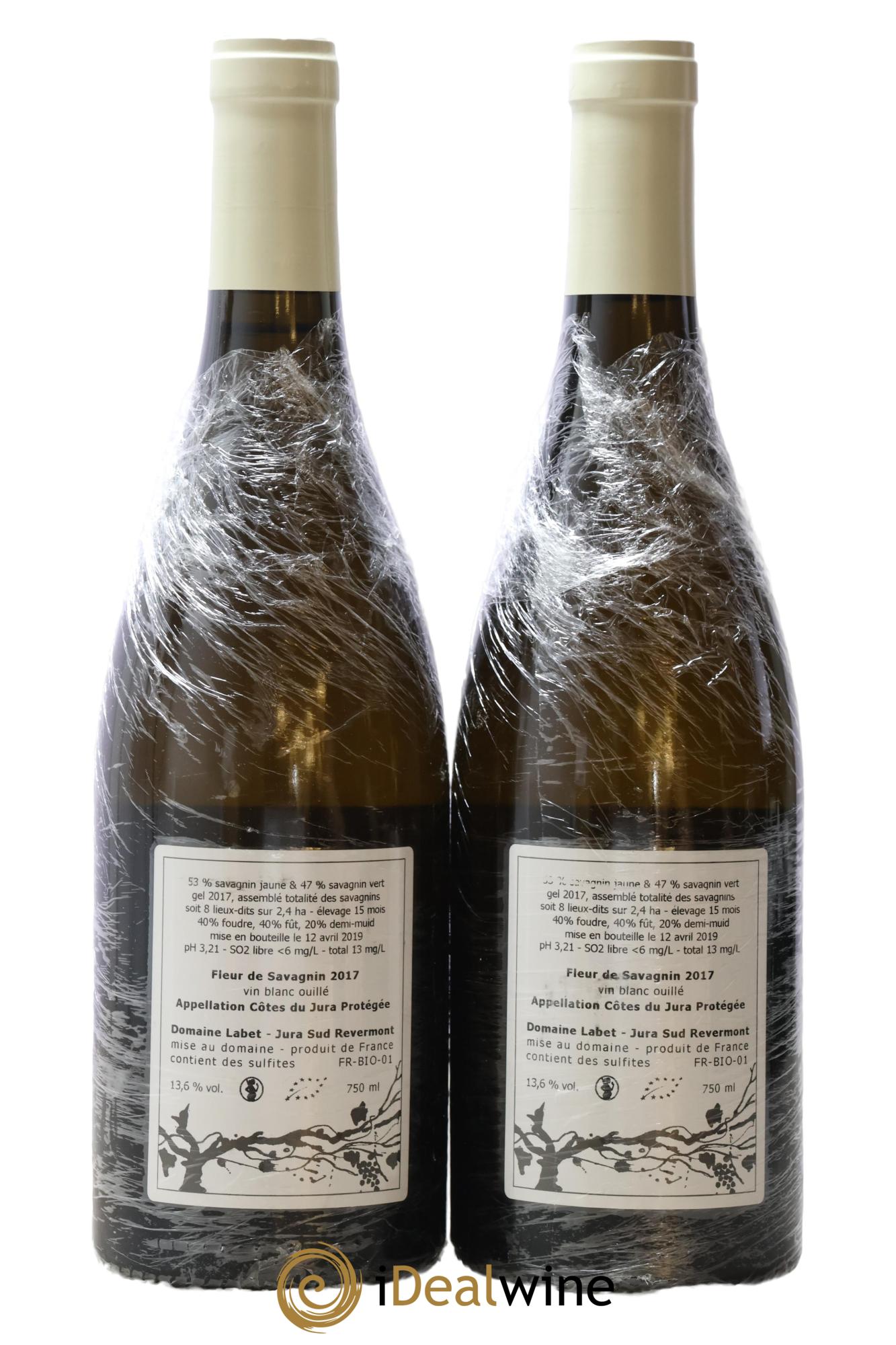 Côtes du Jura Fleur de Savagnin Romain - Julien  - Charline Labet 2017 - Lot de 2 bouteilles - 1