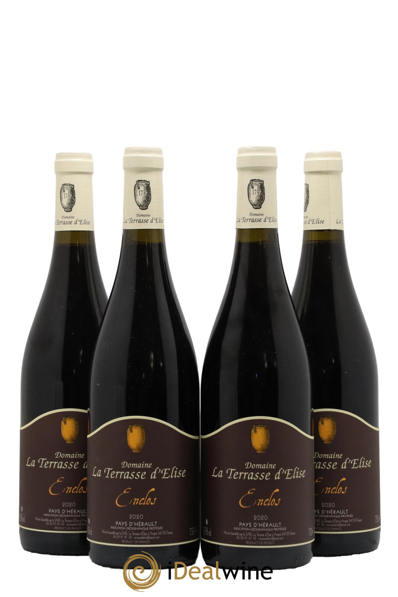 IGP Pays d'Hérault L'Enclos Terrasse d'Elise (Domaine de la) 2020 - Lot de 4 bouteilles - 0