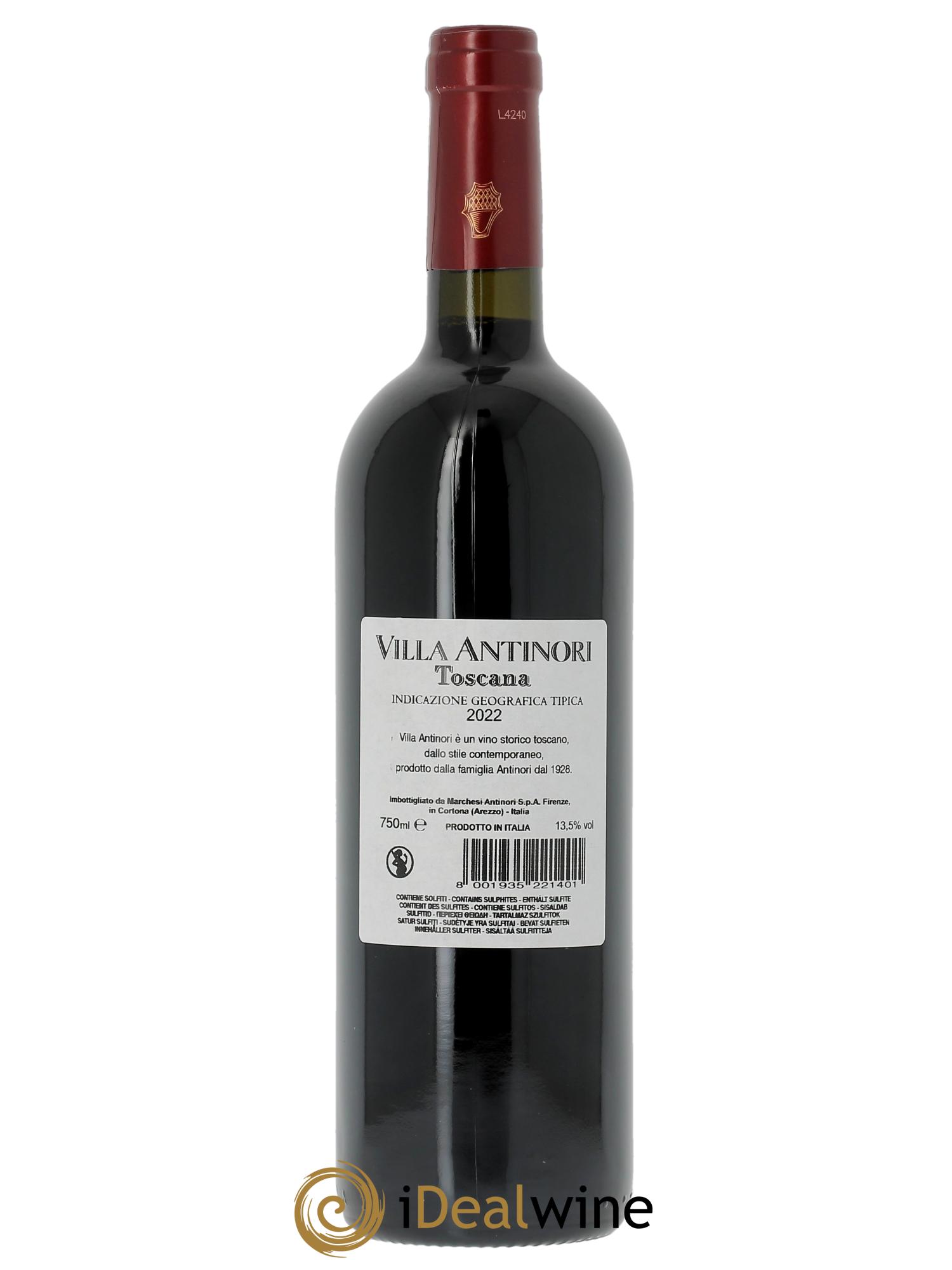 Toscana IGT Villa Antinori Marchesi Antinori  2022 - Lot de 1 bouteille - 1