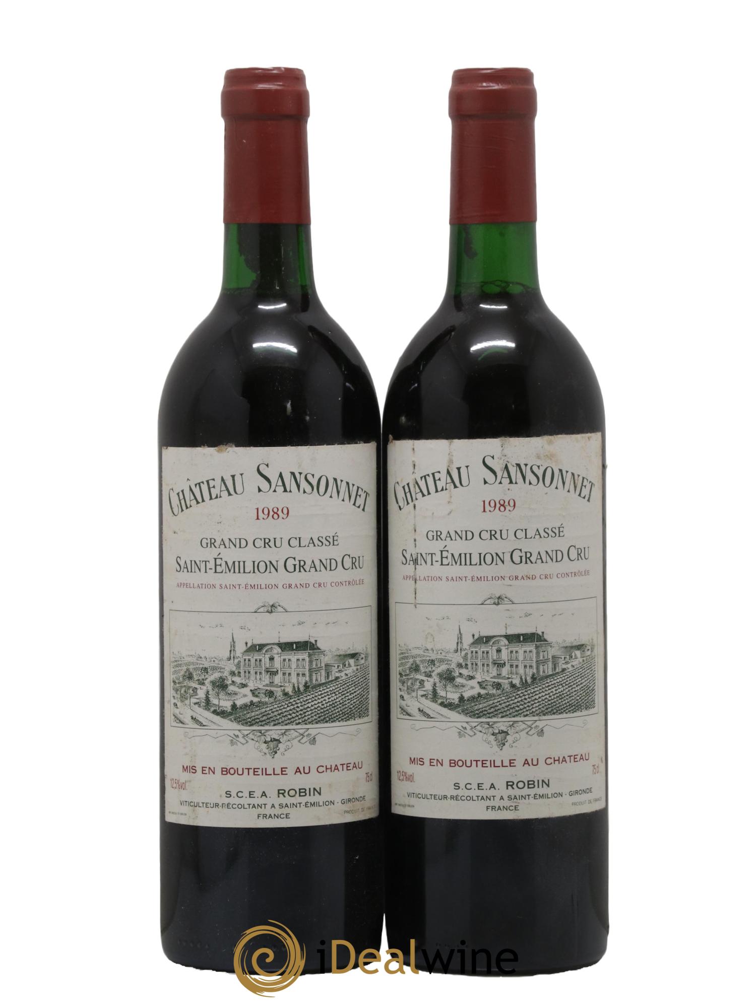 Château Sansonnet Grand Cru Classé 1989 - Lot of 2 bottles - 0